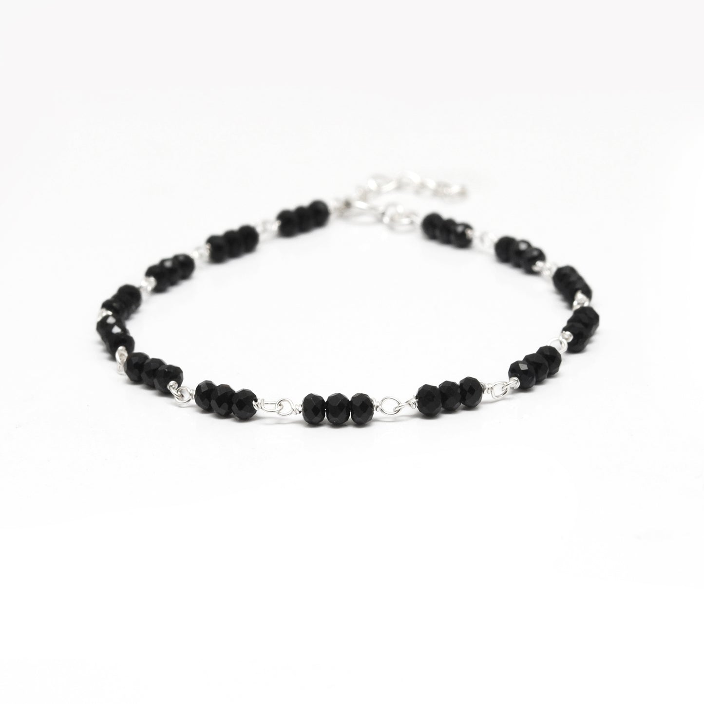 925 Sterling Silver Bracelet with Faceted Quartz & Multi Chalcedony | Handmade Gift