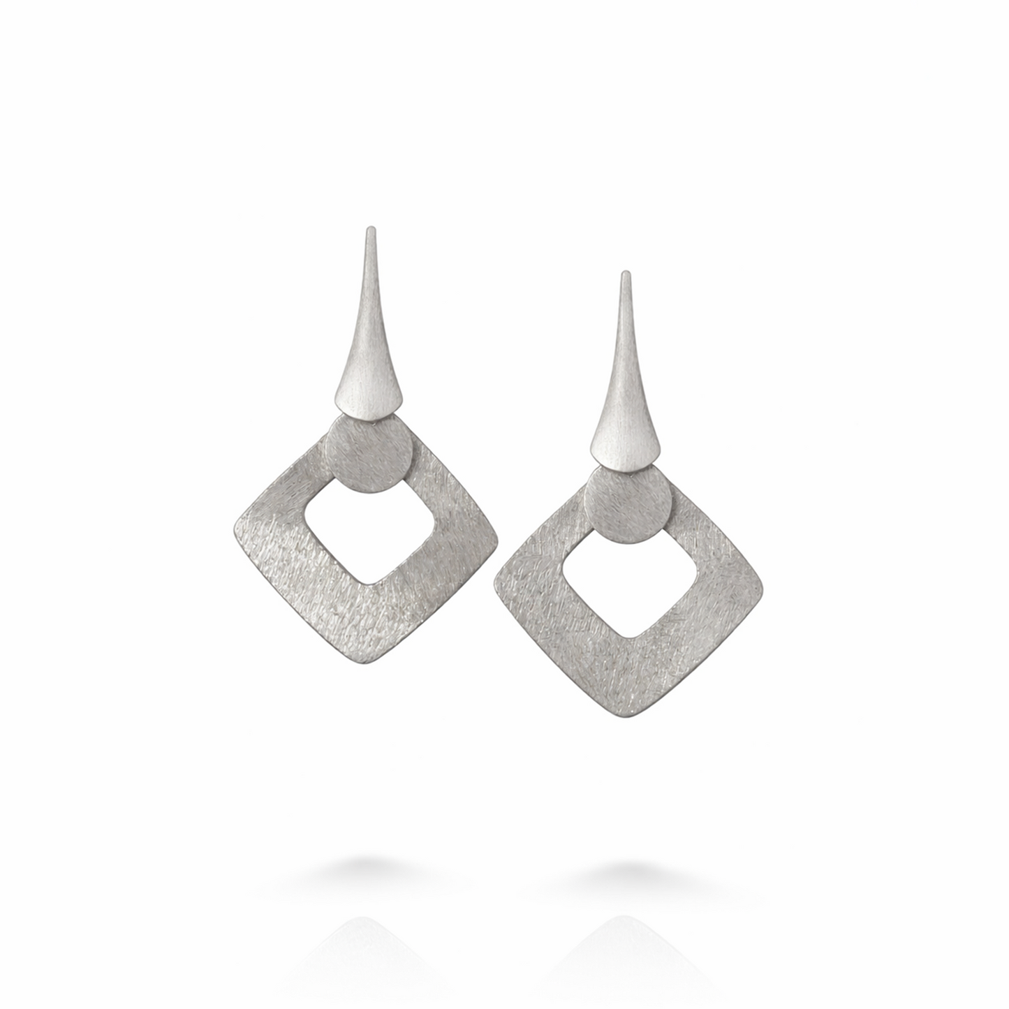Brushed Finish Handmade Stud Earring