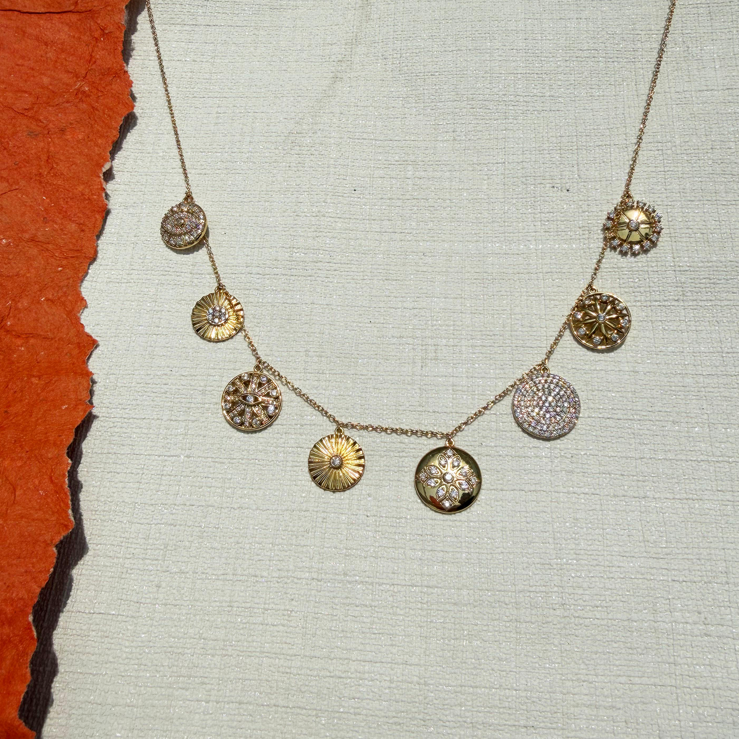 Celestial Multi Charm Gold Necklace