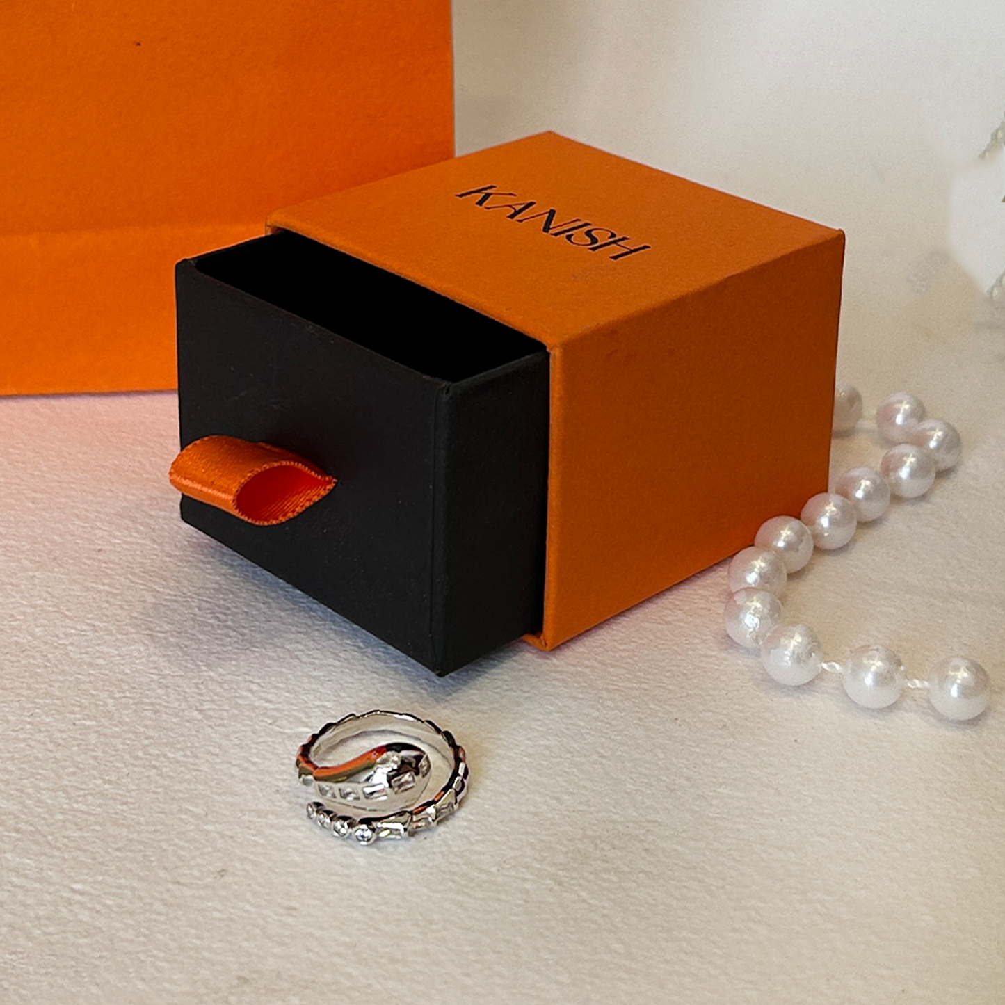 Coiled Serpent Silver Wrap Ring With Cz Accents