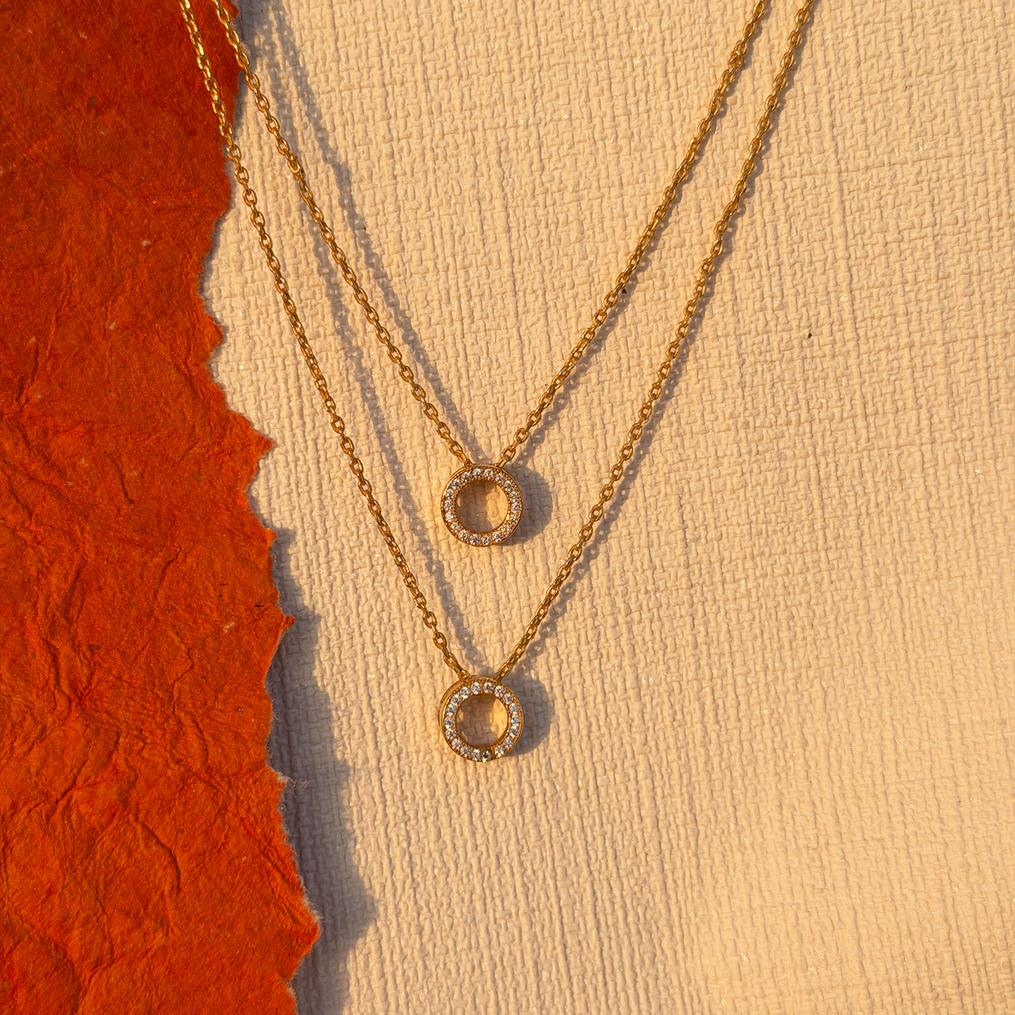 Twin Halo Layered Necklace