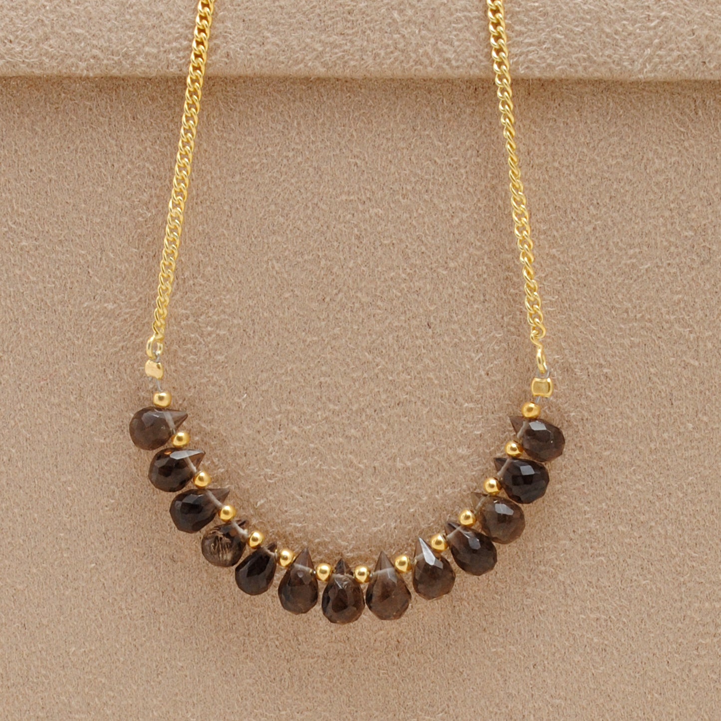 Kanish 925 Sterling Silver Natural Smoky Quartz 18" Pendant Necklace