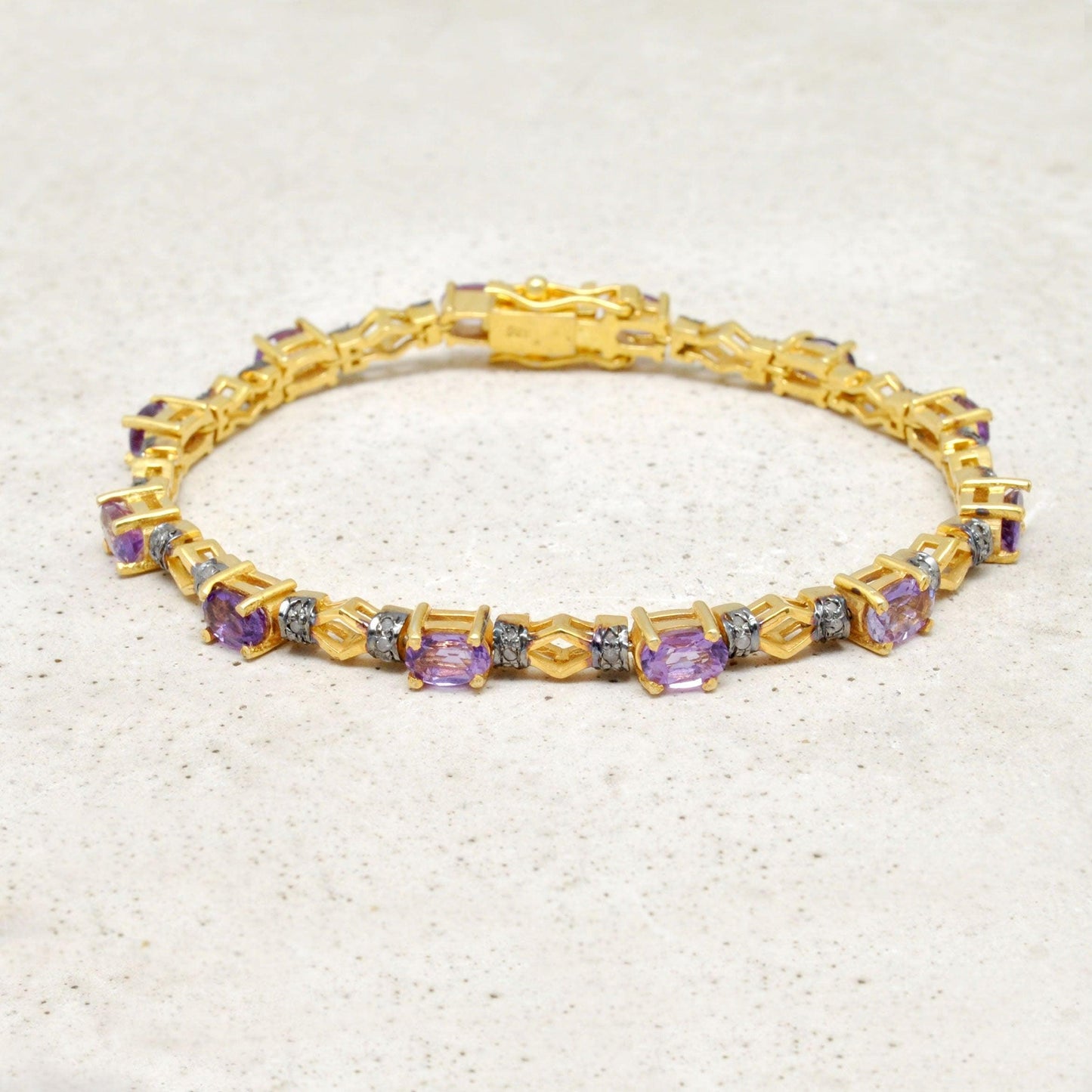 Victorian Amethyst Silver Bracelet Diamond Jewelry Kanish