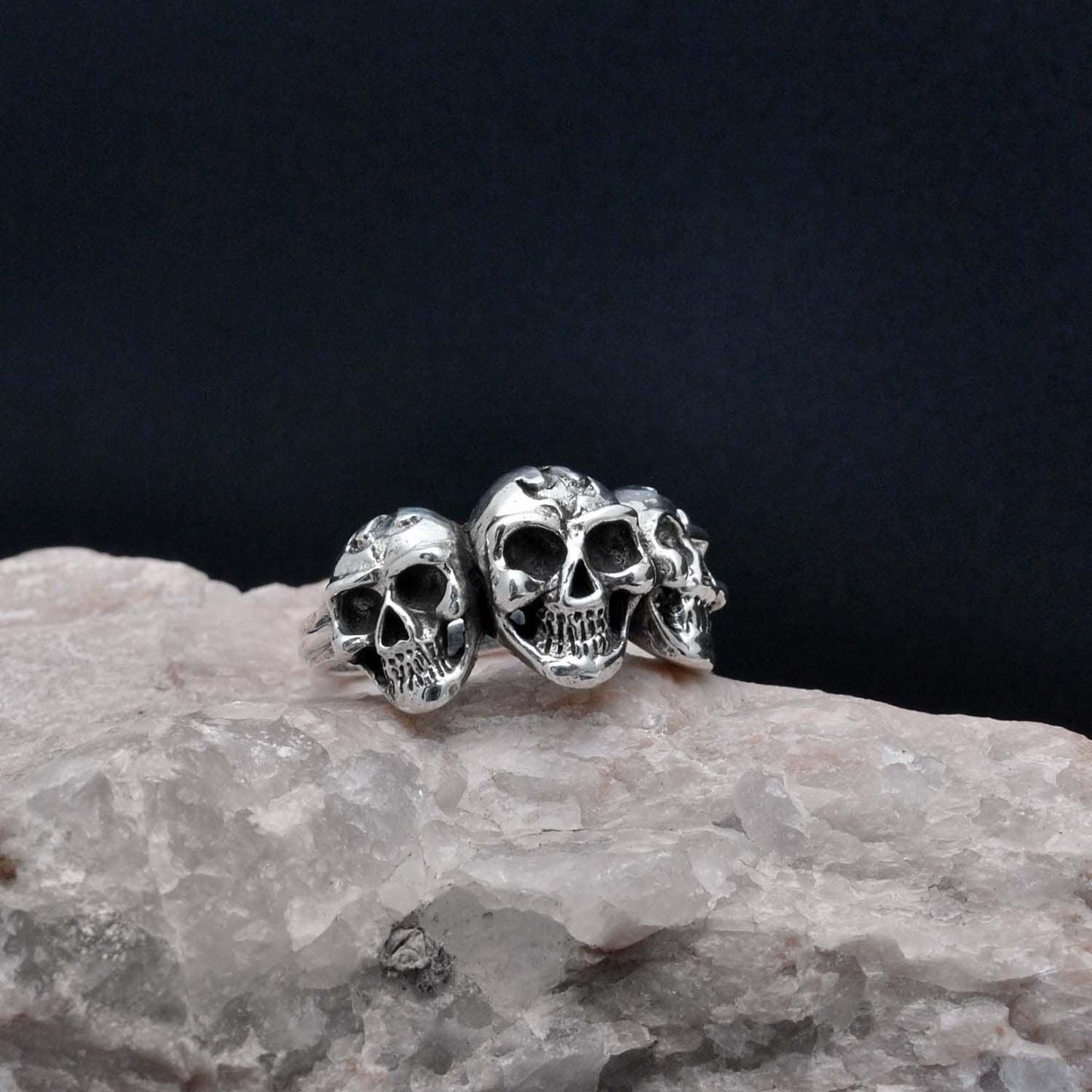 Cluster Skull Silver Ring Size 9 Kanish