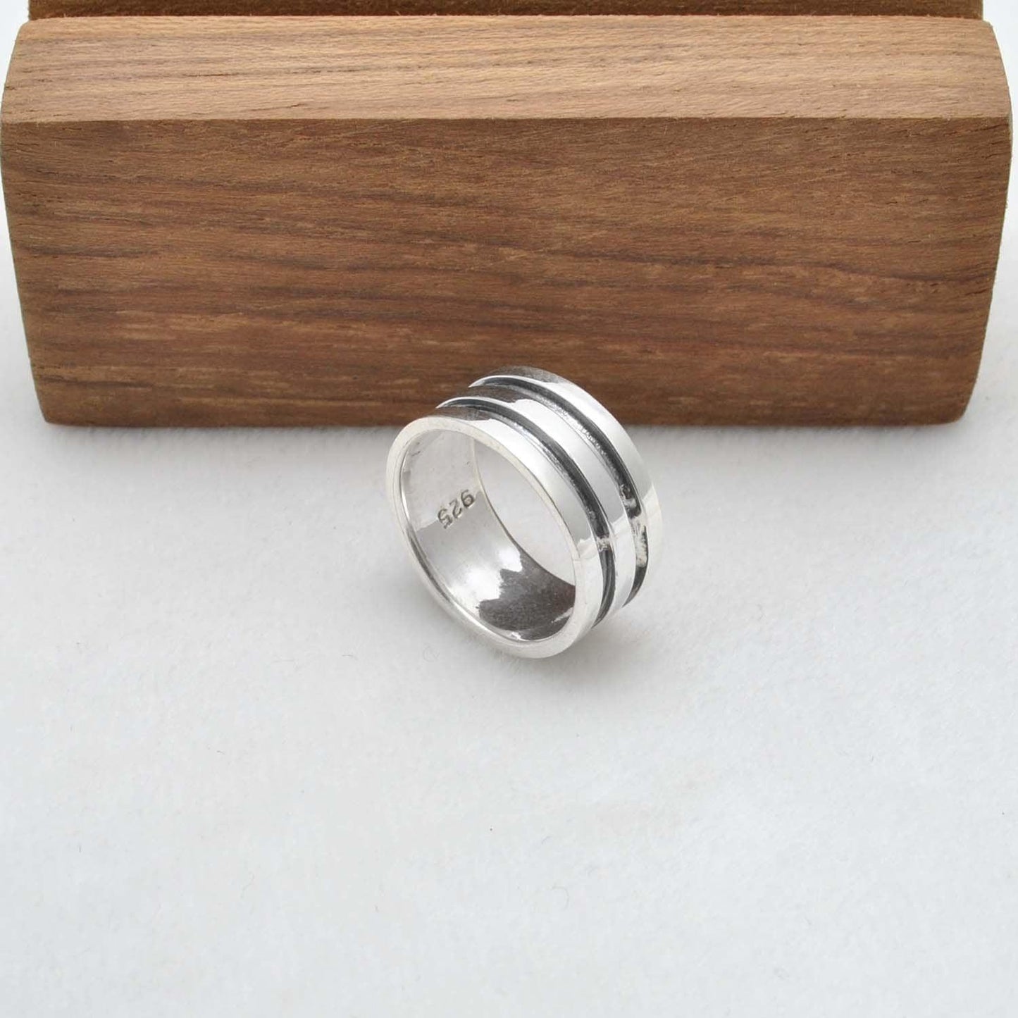 Oxidized Sterling Silver Ring Band Size 6 Kanish