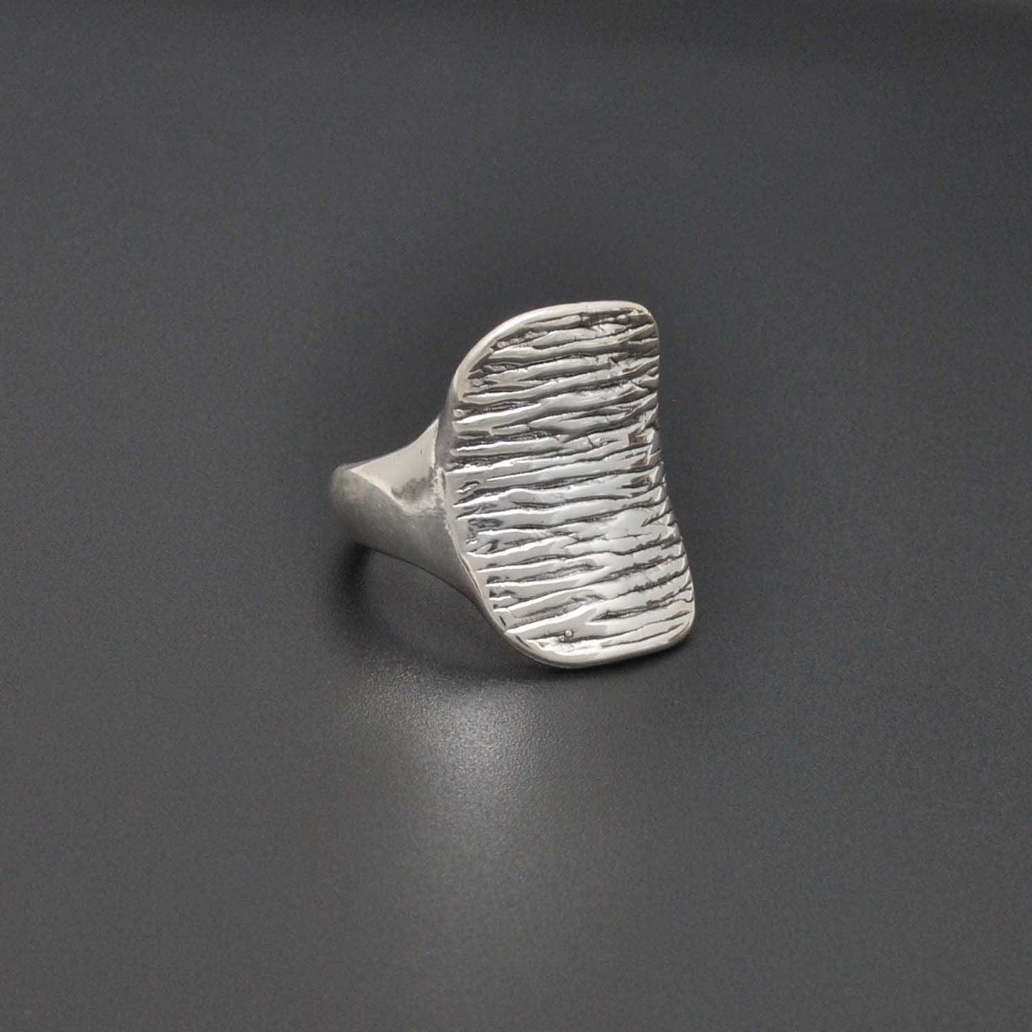 Sterling silver chunky textured ring Kanish