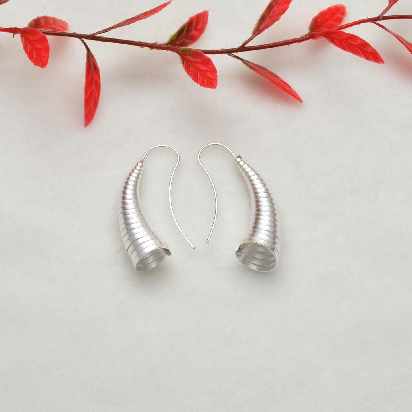 Sterling silver tribal cone earrings Kanish