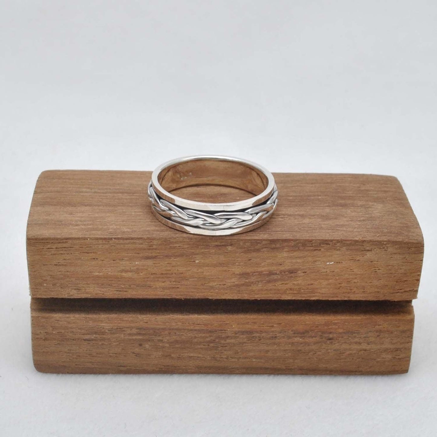 Sterling Silver Fidget Curb Ring Size 12 Kanish