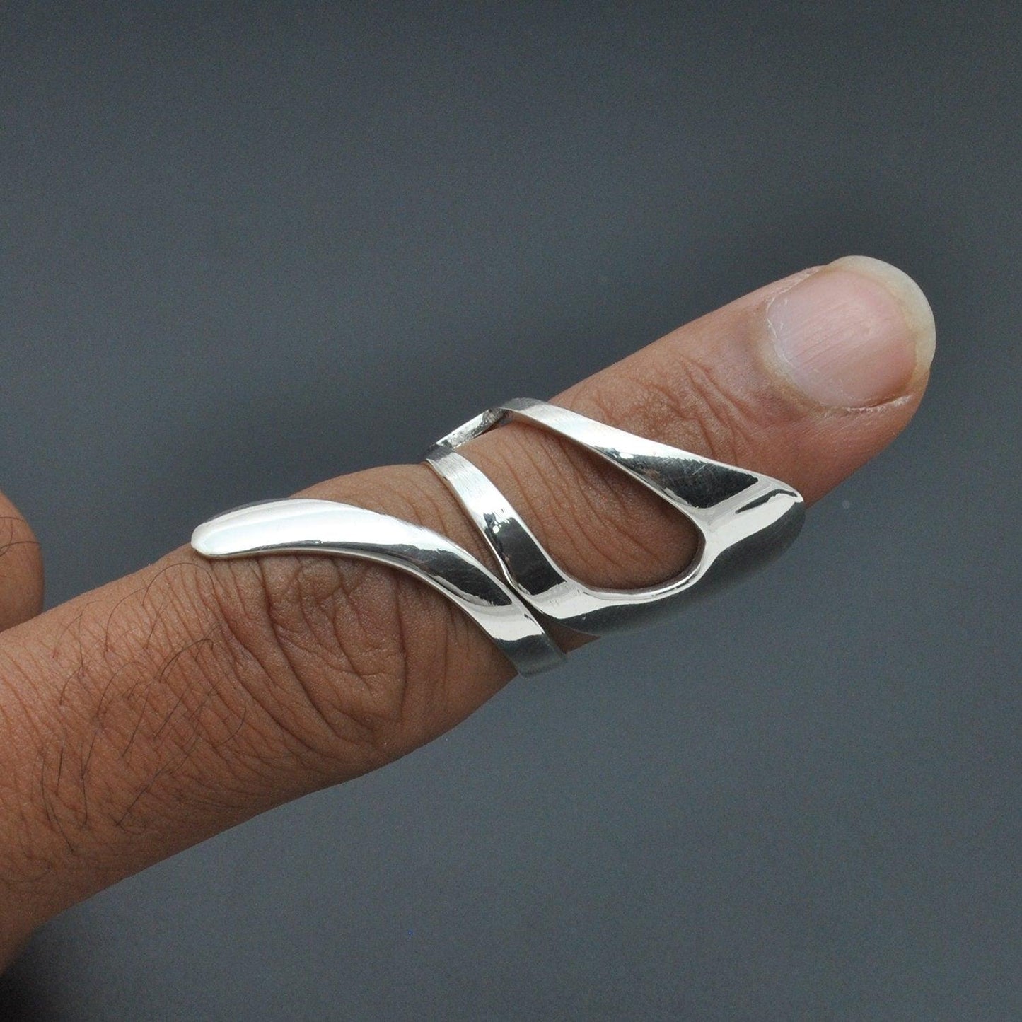 Sterling Silver Chunky Wrap Women Ring Size 7 Kanish