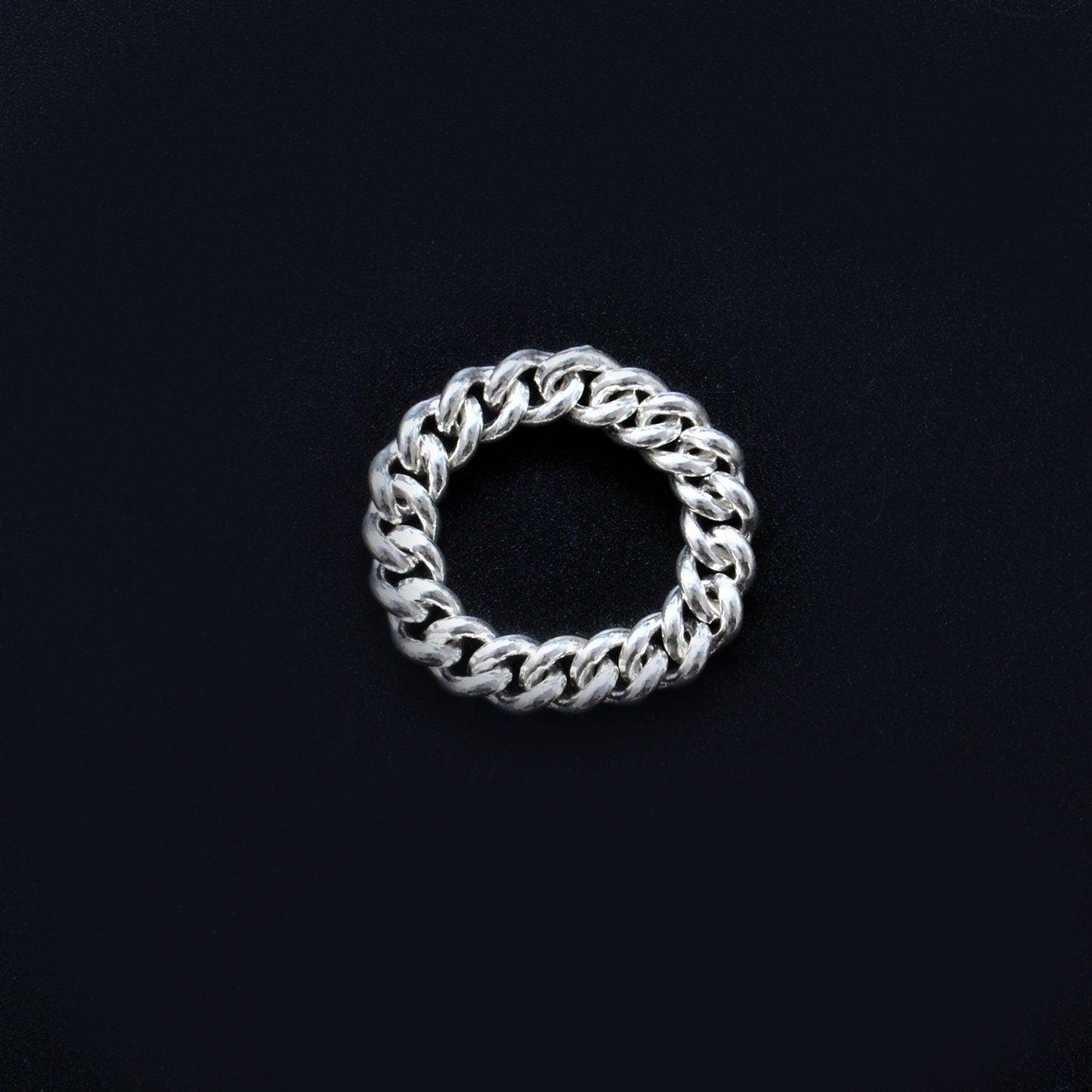 925 Silver Cuban Link Ring Size 9 Kanish