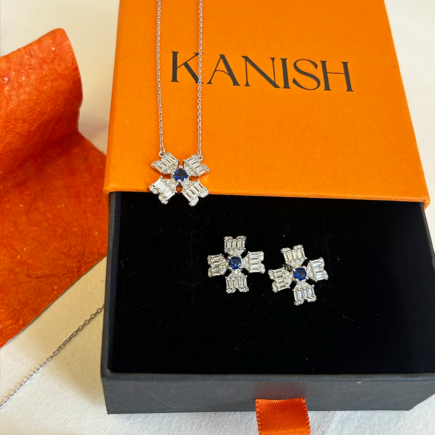 Baguette Crystal Blossom Capsule Jewelry Set