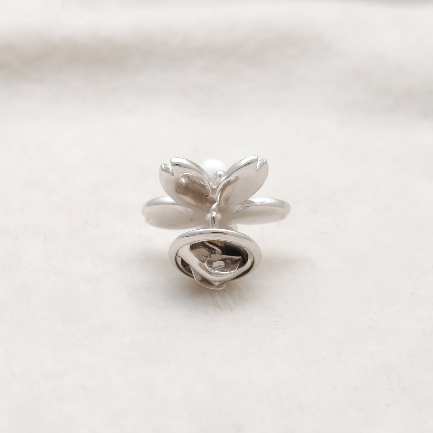 925 Sterling Silver Enamel Flower Brooch with  Pearl – Button Style Jewelry