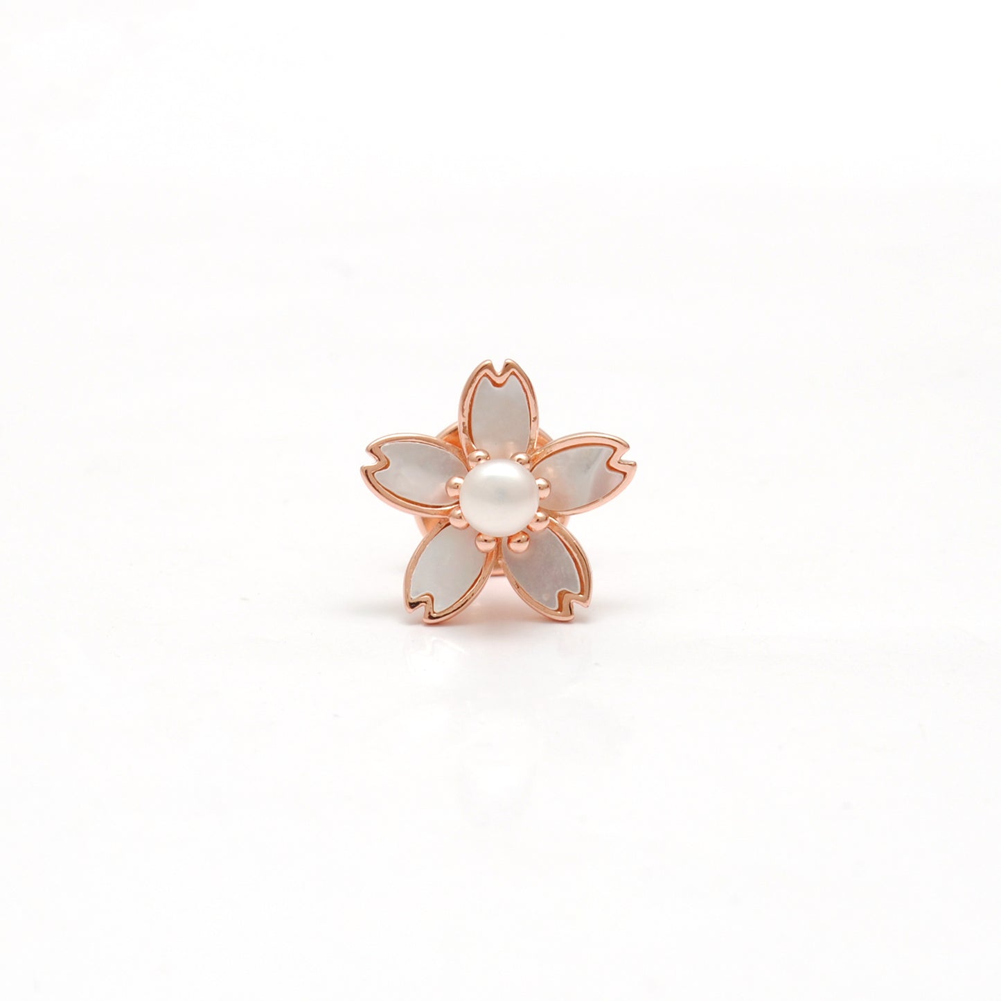 925 Sterling Silver Enamel Flower Brooch with  Pearl – Button Style Jewelry
