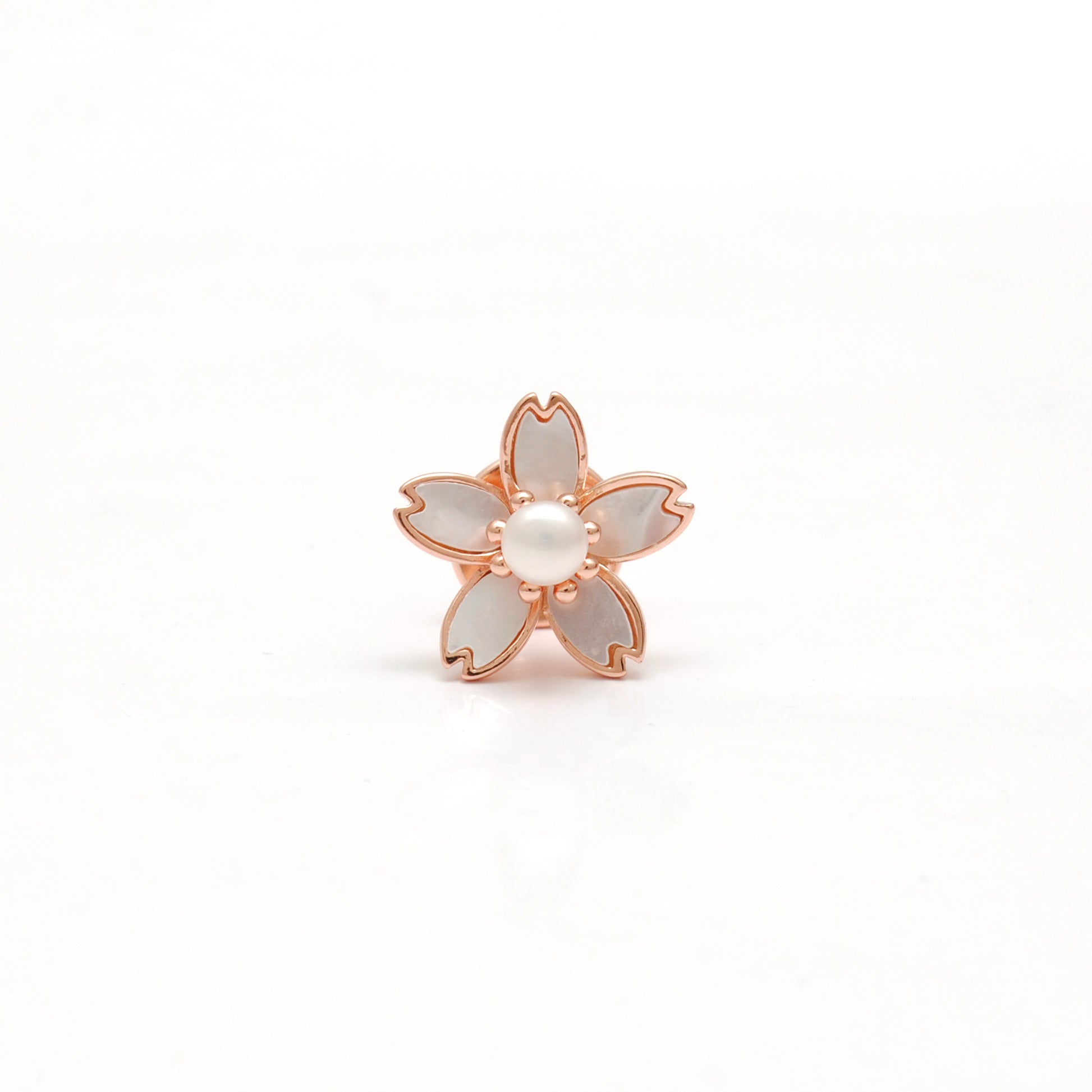 925 Sterling Silver Enamel Flower Brooch with  Pearl – Button Style Jewelry