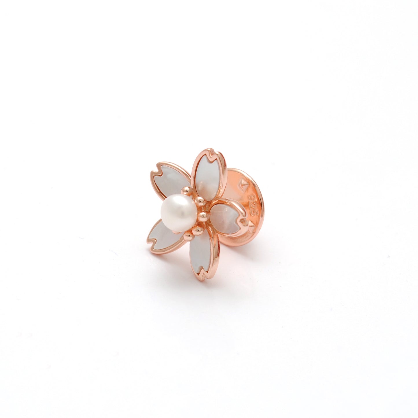 925 Sterling Silver Enamel Flower Brooch with  Pearl – Button Style Jewelry