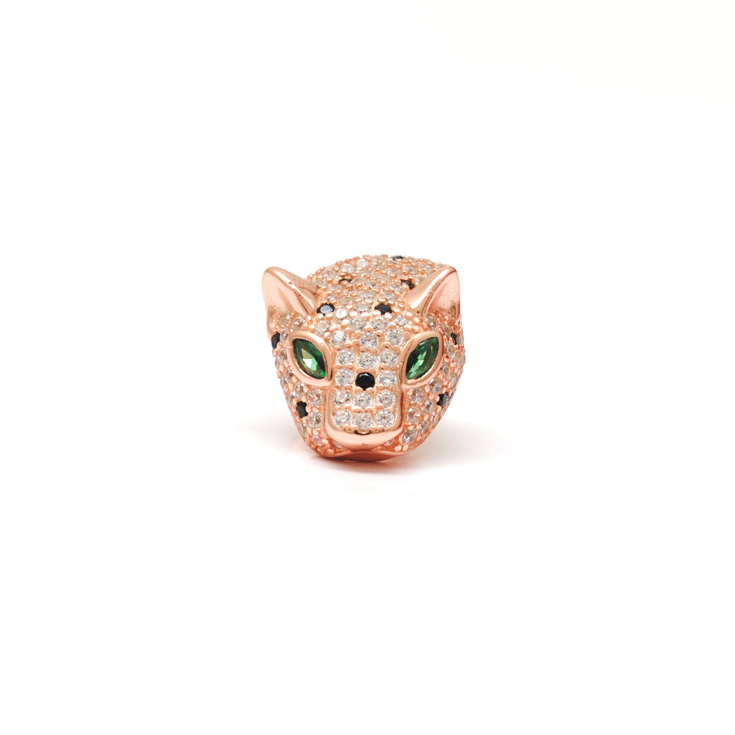 Sterling Silver Panther Face Kids Brooch with CZ Stones – Cute Animal Badge for Party Wear