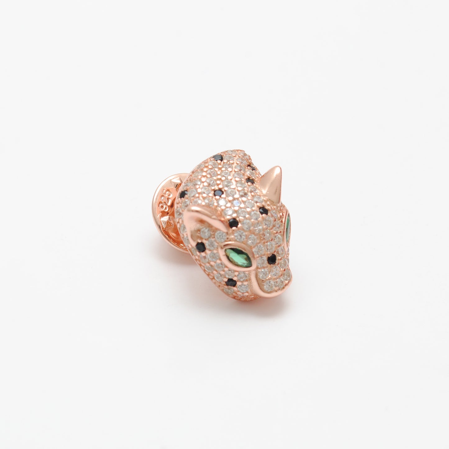 Sterling Silver Panther Face Kids Brooch with CZ Stones – Cute Animal Badge for Party Wear