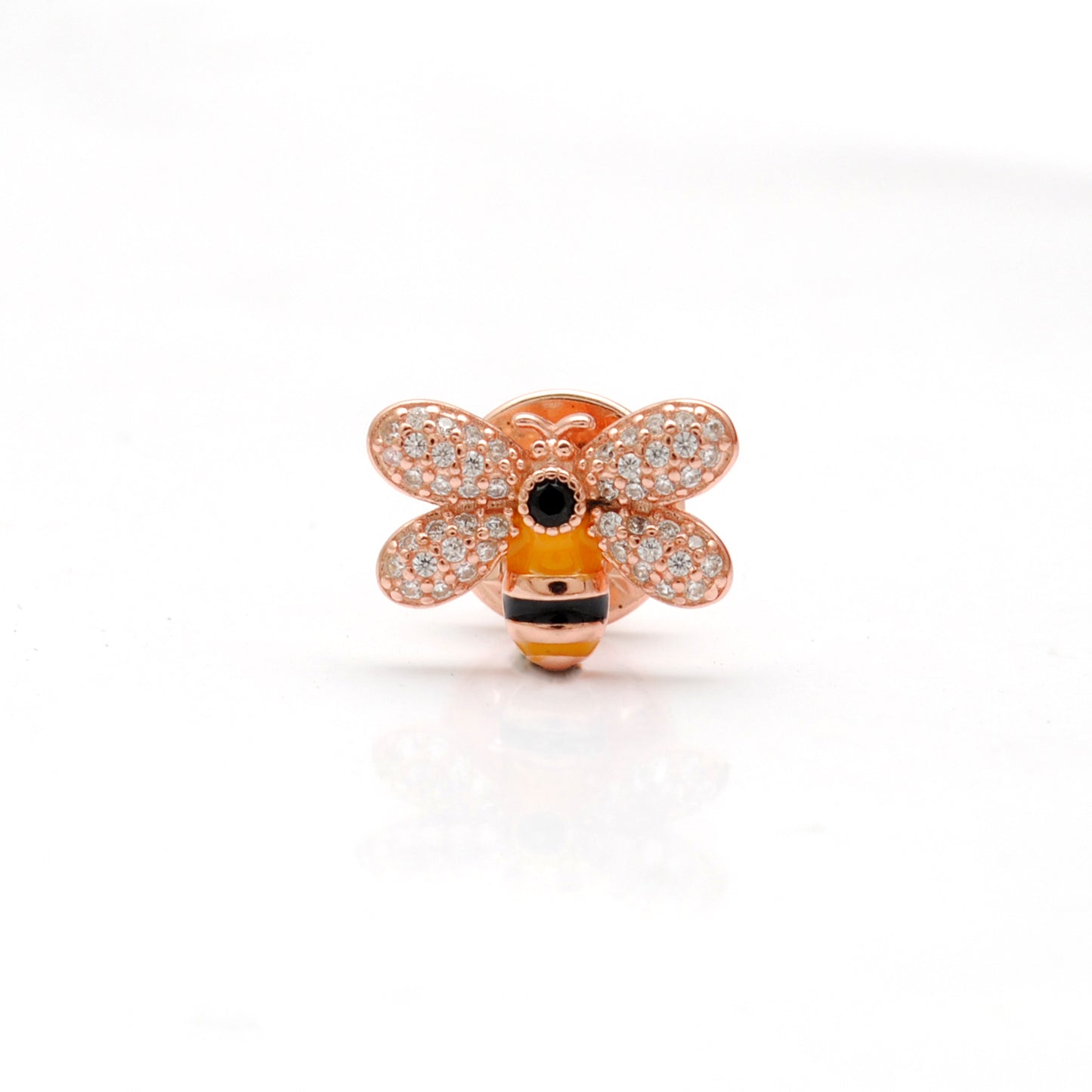 925 Sterling Silver Honeybee Brooch for Kids – Cute Gold CZ Bug
