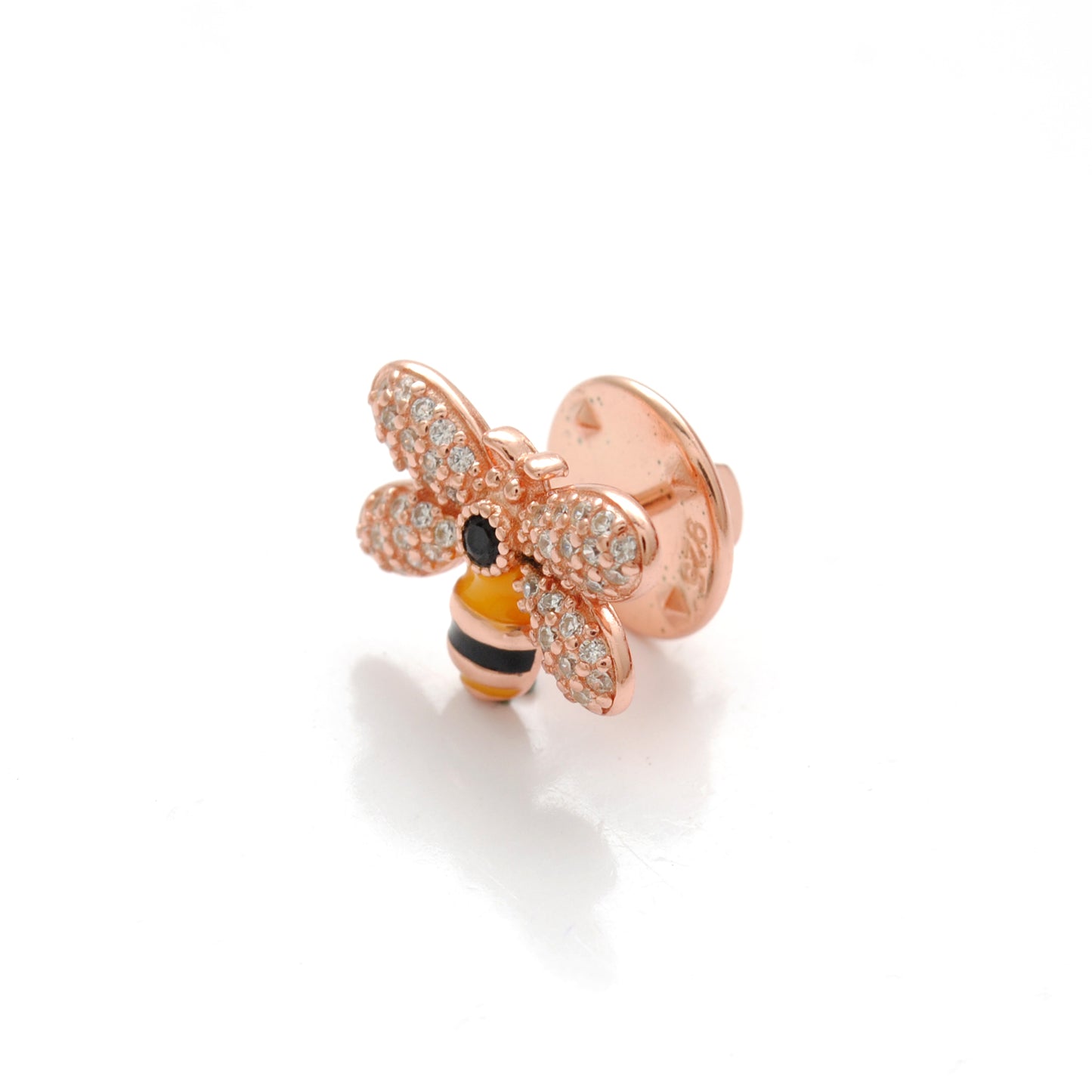 925 Sterling Silver Honeybee Brooch for Kids – Cute Gold CZ Bug