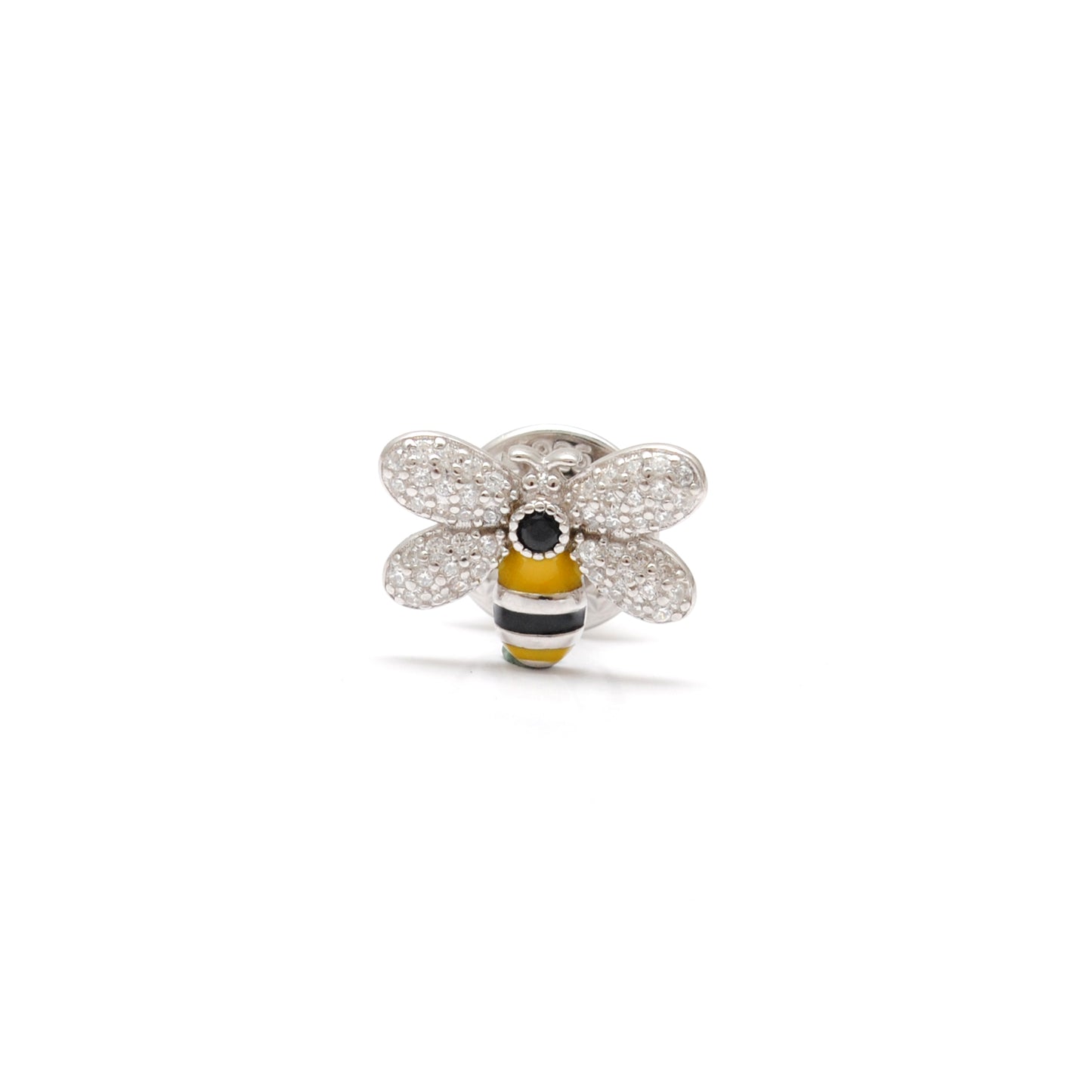 925 Sterling Silver Honeybee Brooch for Kids – Cute Gold CZ Bug