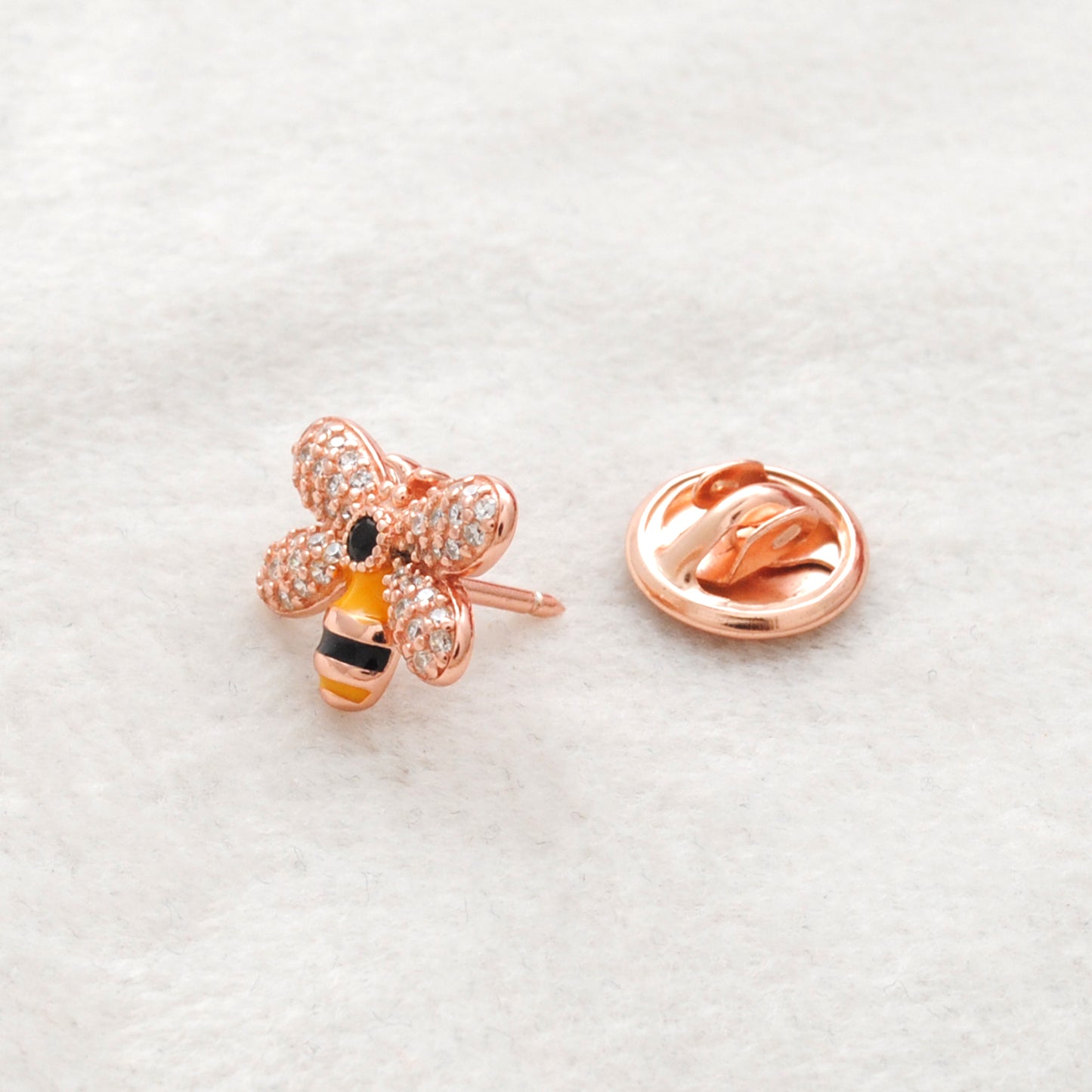 925 Sterling Silver Honeybee Brooch for Kids – Cute Gold CZ Bug