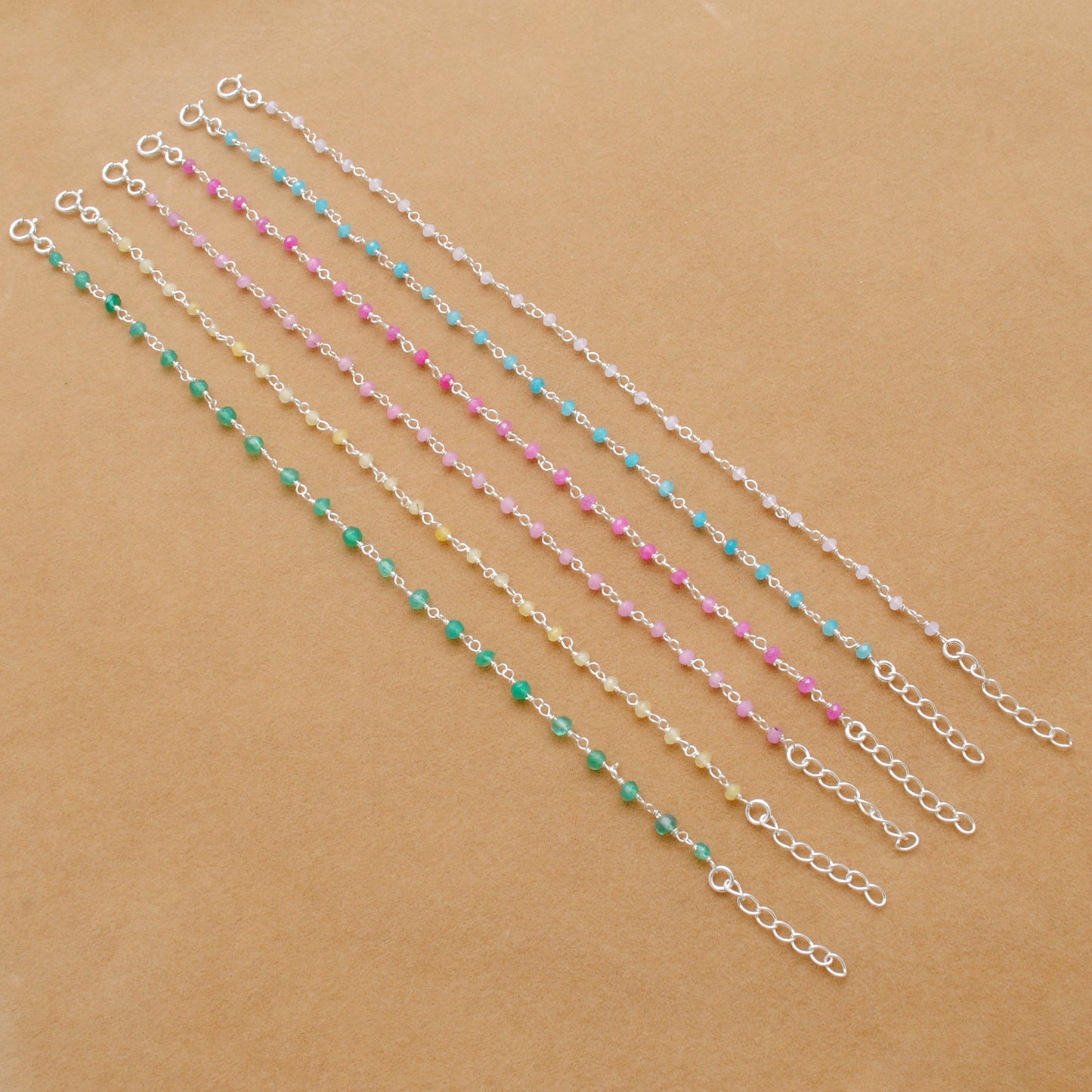 925 Sterling Silver Multi-Quartz & Gemstone Beaded Bracelet