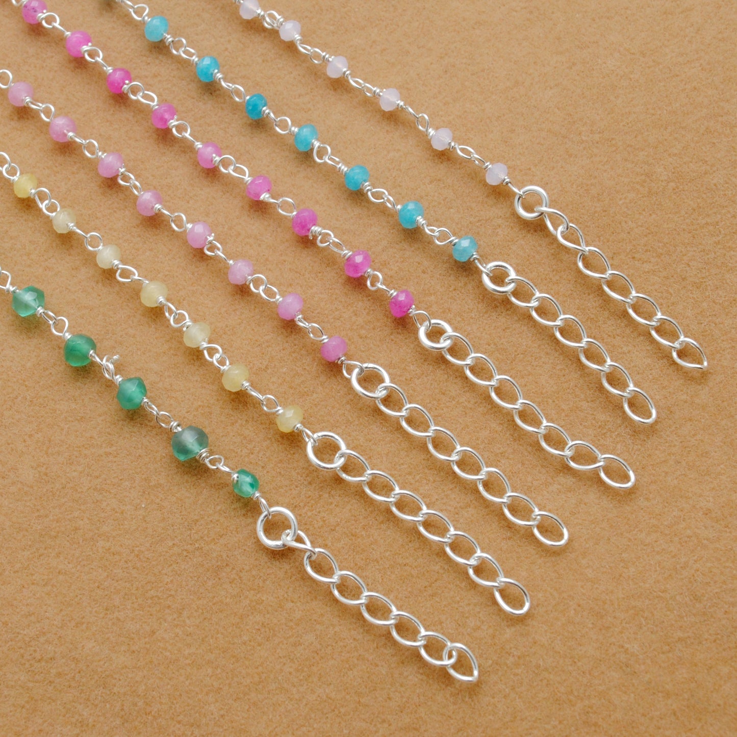 925 Sterling Silver Multi-Quartz & Gemstone Beaded Bracelet