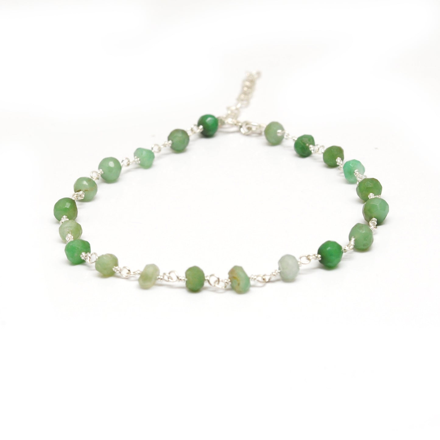 925 Sterling Silver Bracelet with Emerald Quartz, Ruby Zoisite, Pink & Kunzite Quartz Gemstones