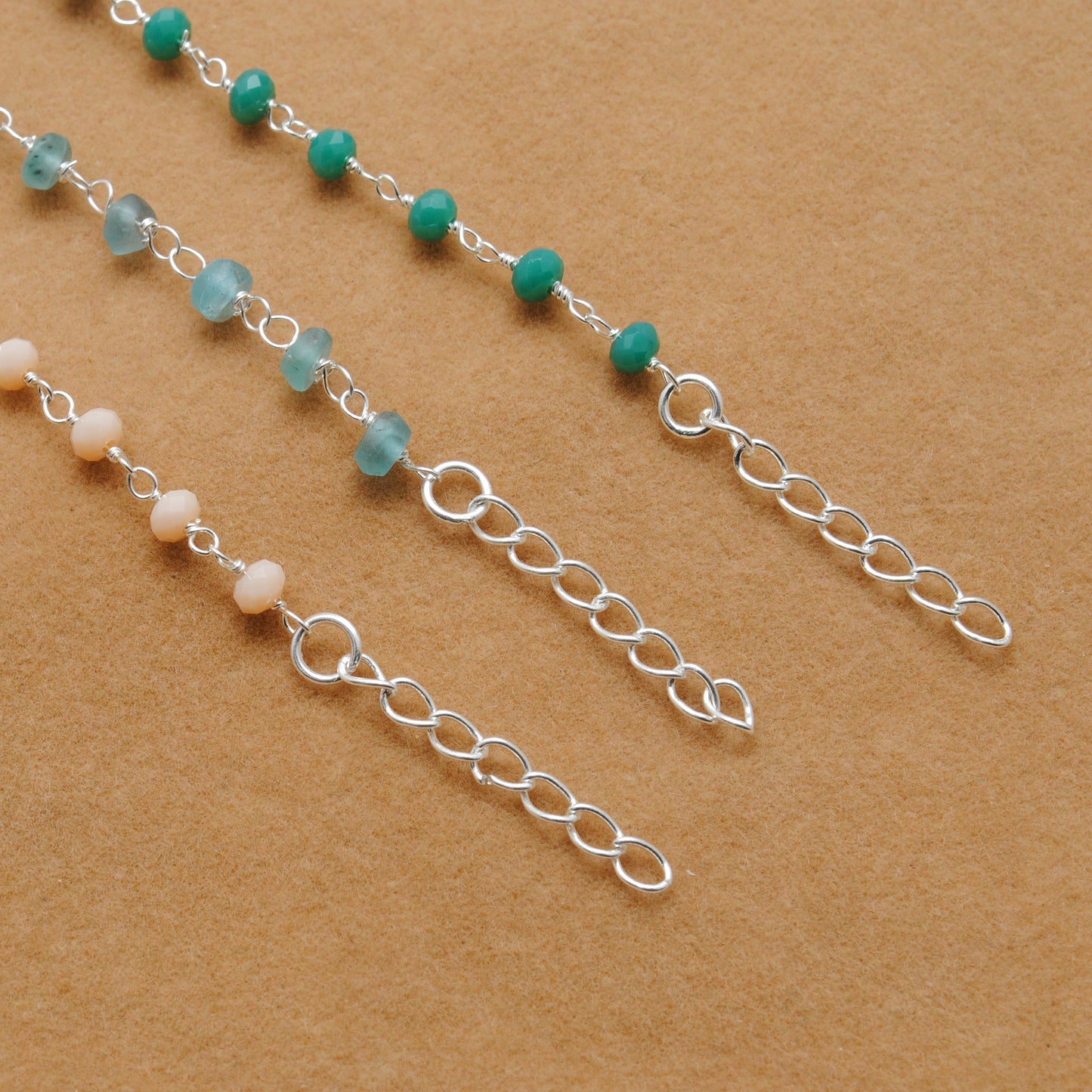 925 Sterling Silver Multi-Gemstone Beaded Bracelet – Chalcedony & Apatite