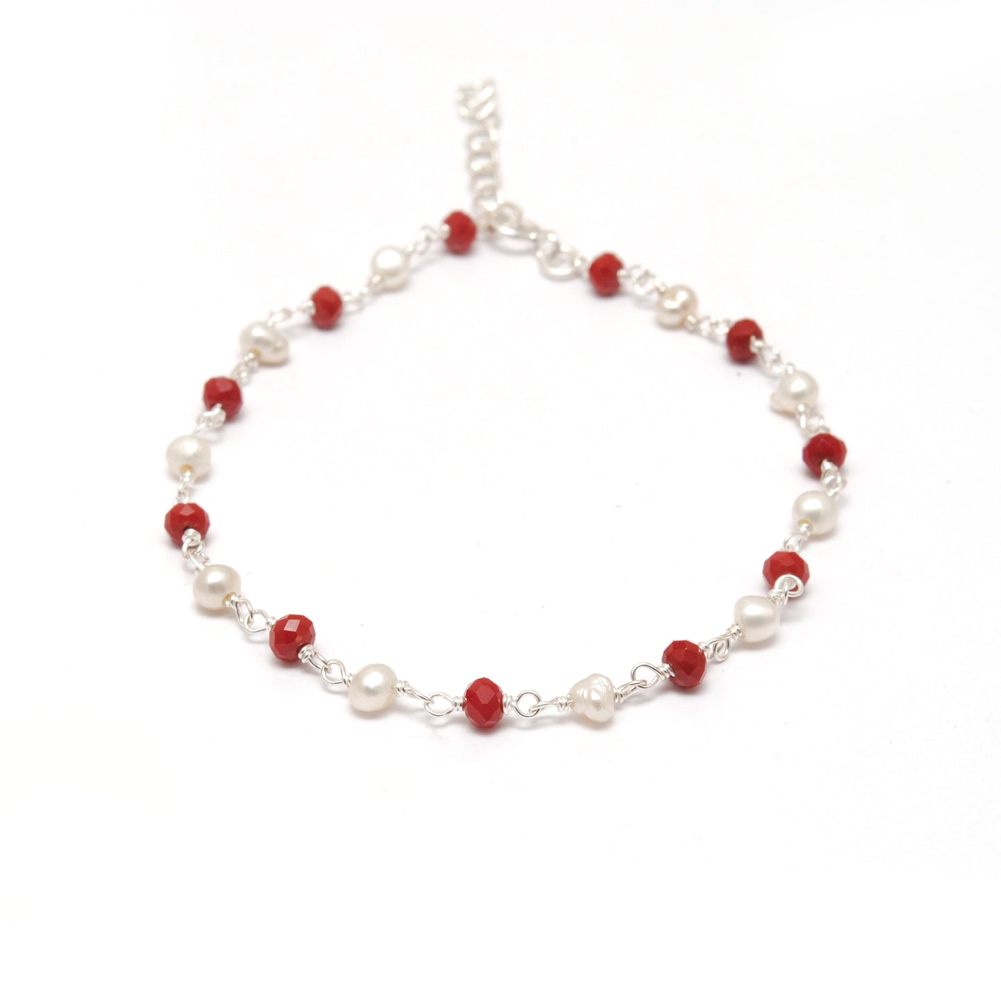 925 Silver Multi Chalcedony & Pearl Bracelet – Matching Necklace Available