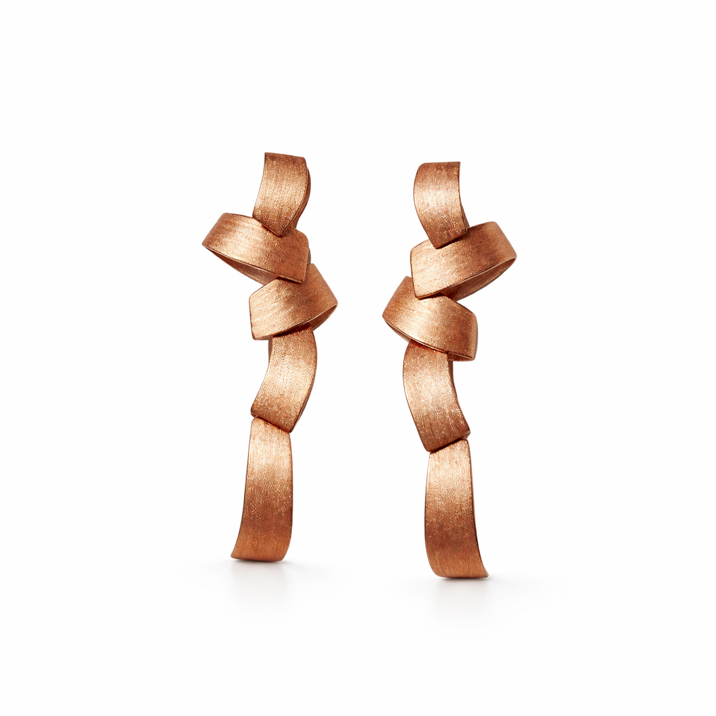Knotted Silver Matt Finish Earring Stud