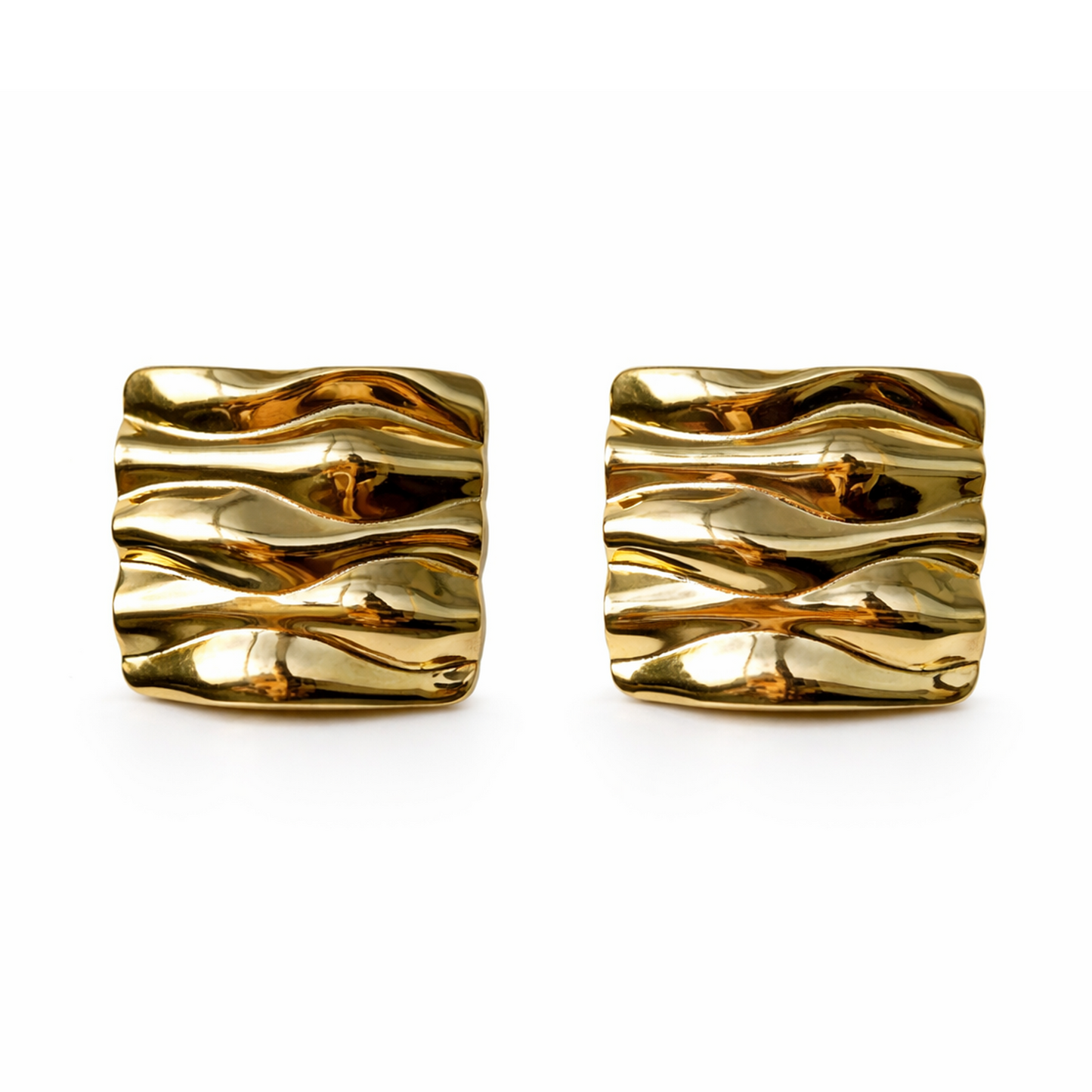 Bold Layers Gold Plated Silver Studs