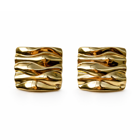 Bold Layers Gold Plated Silver Studs
