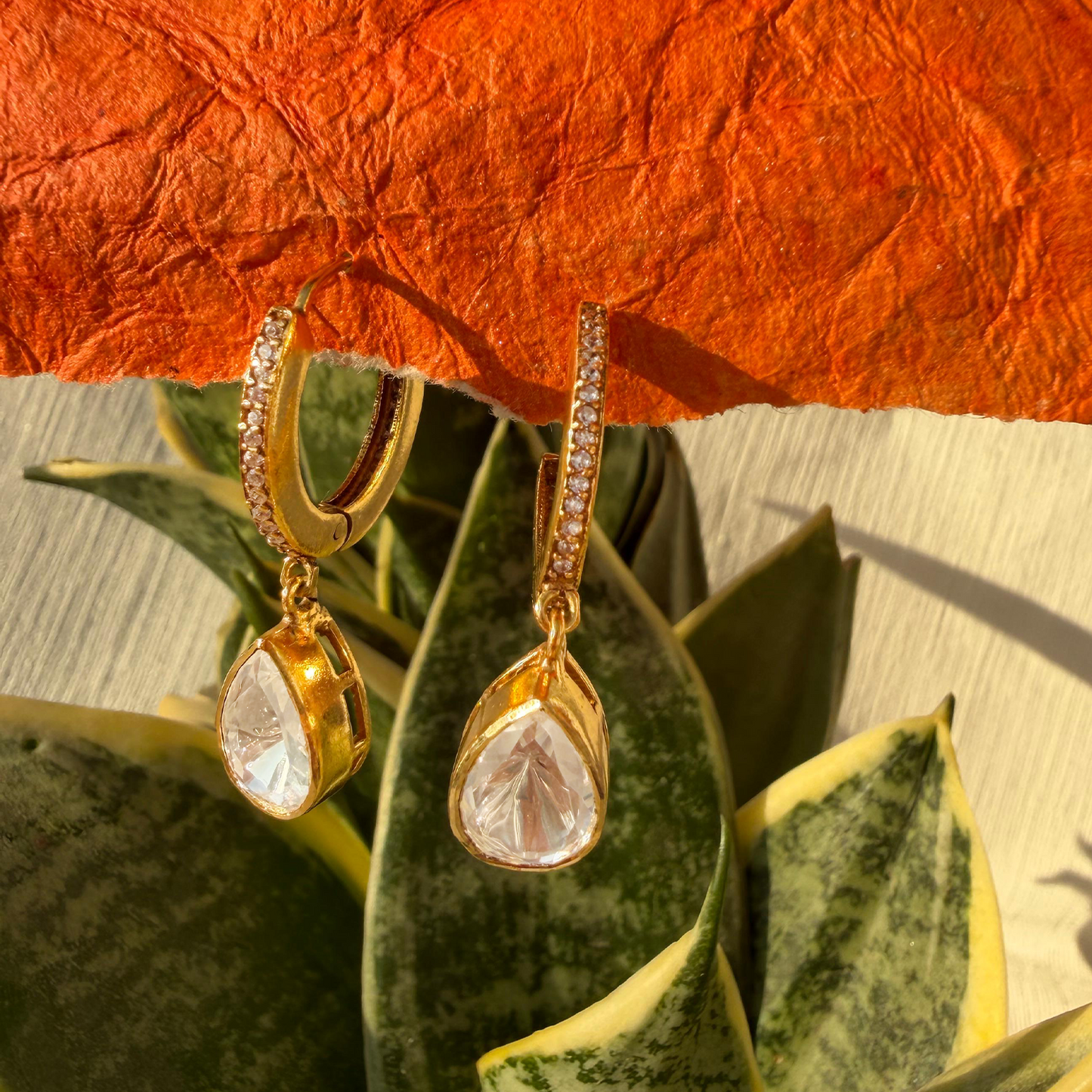 Cz Pave Teardrop Silver Stud Earring