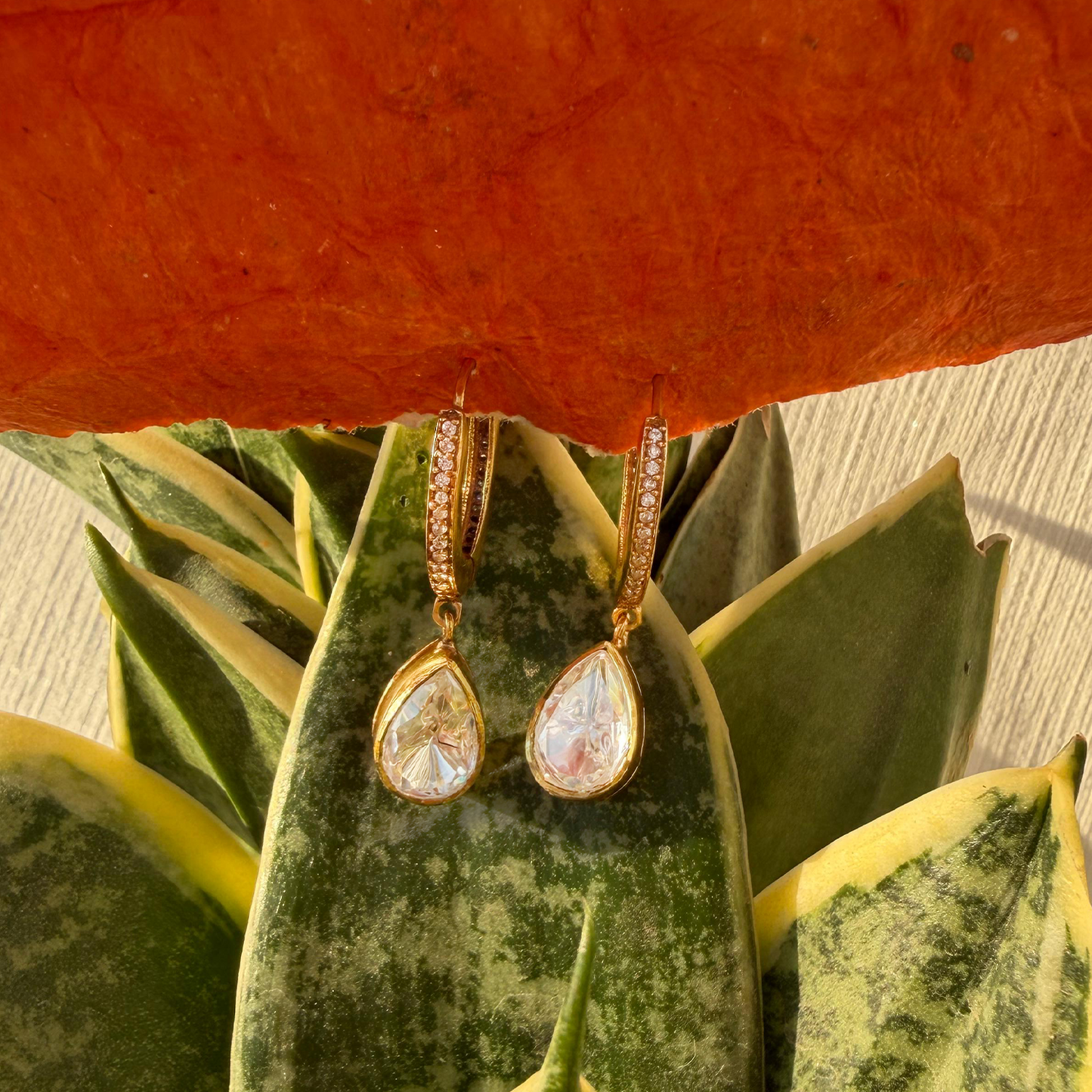 Cz Pave Teardrop Silver Stud Earring