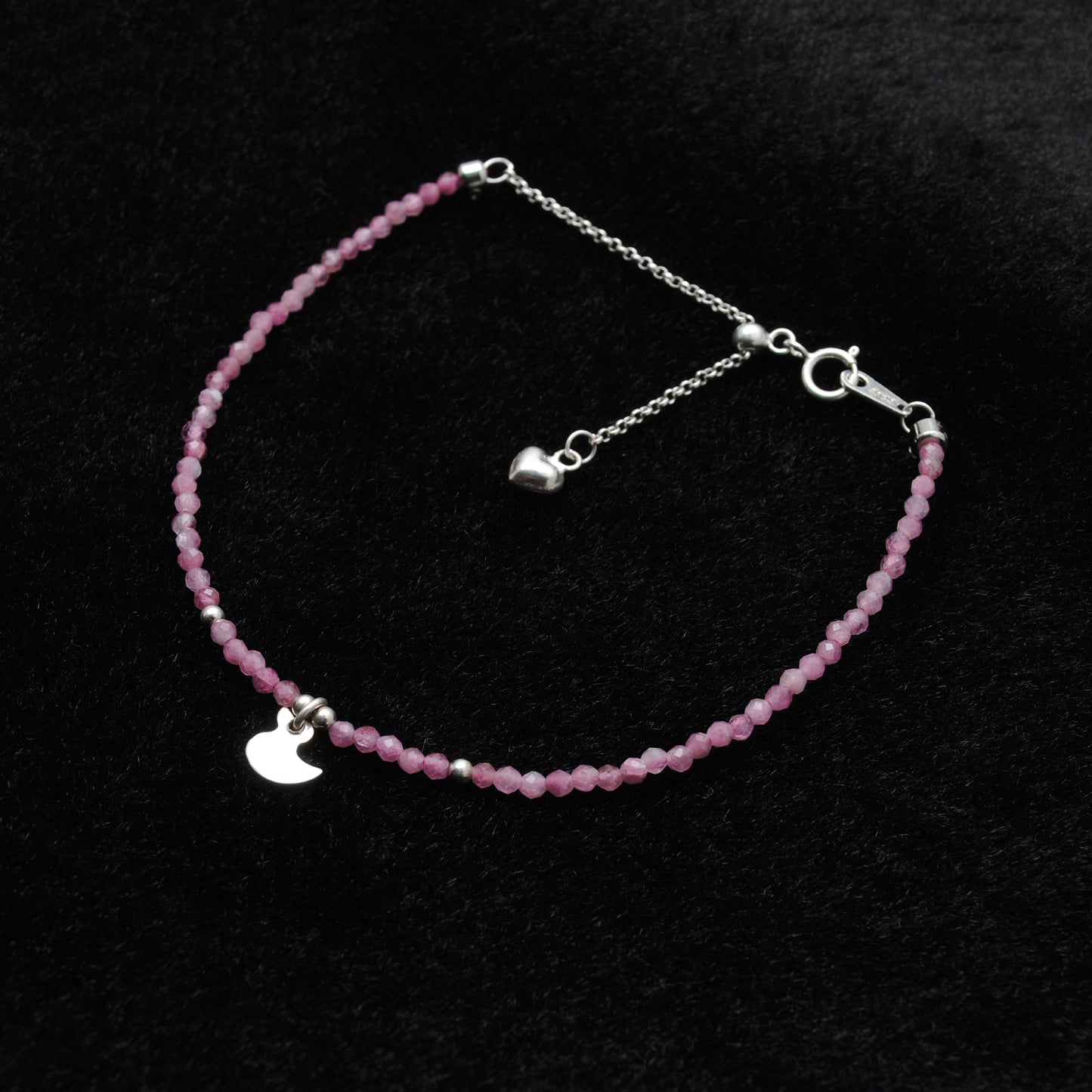 Genuine Pink Tourmaline Beads Bracelet 8.5 inch