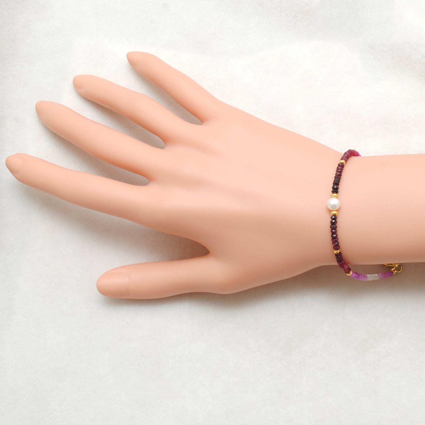 Ruby Ombre Bracelet in 925 Silver Gold Plated – Shaded July Birthstone Jewelry
