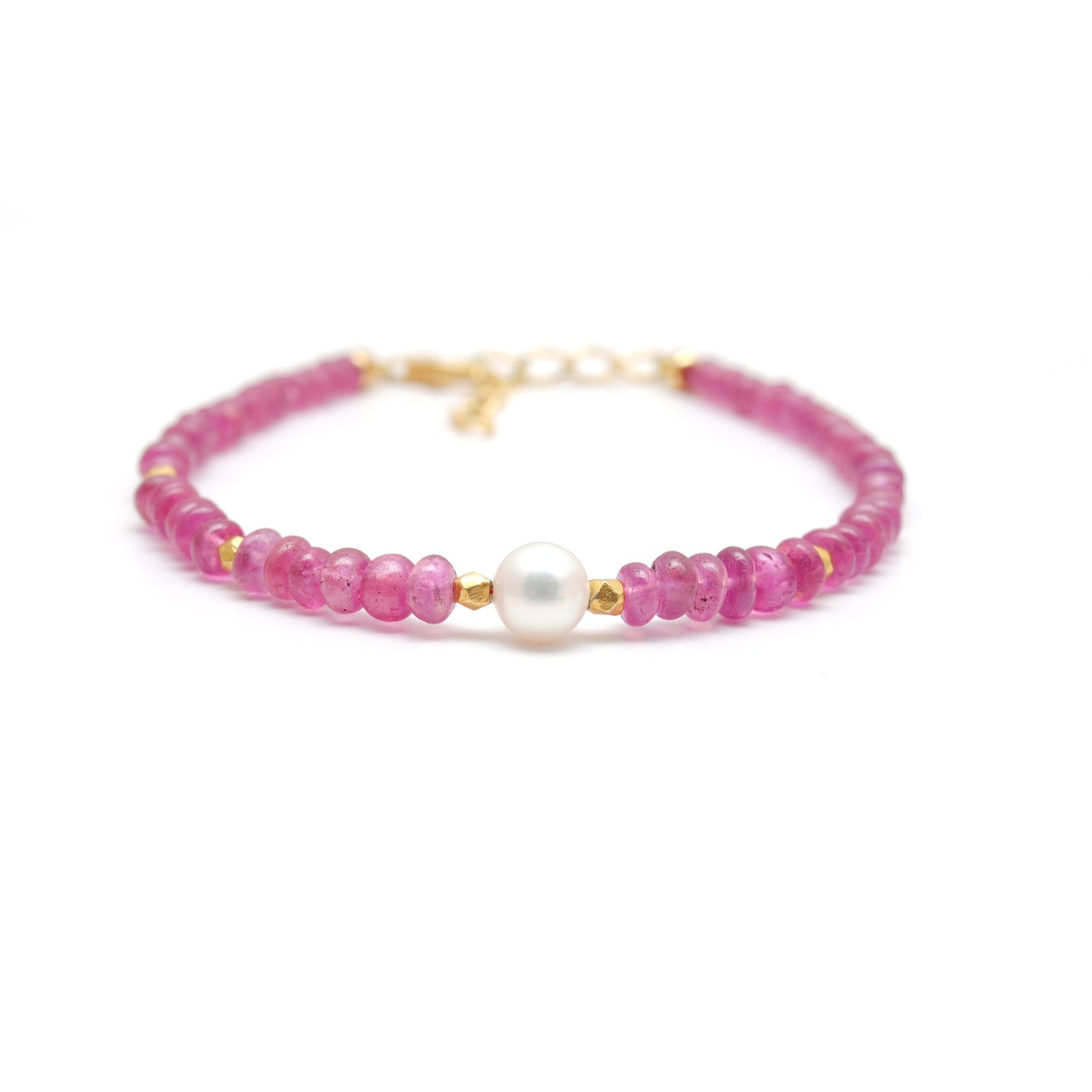 Elegant Ruby Ombre Beaded Bracelet in Sterling Silver – Gemstone Jewelry
