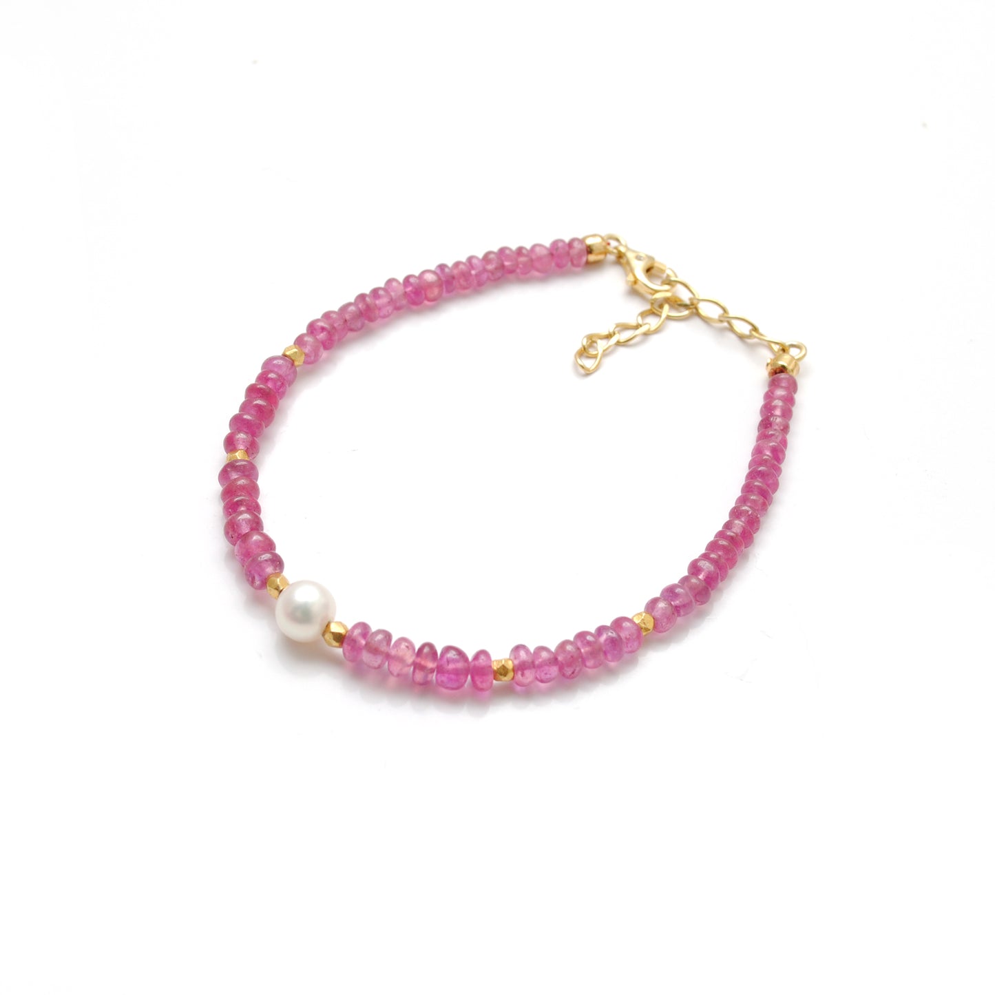 Elegant Ruby Ombre Beaded Bracelet in Sterling Silver – Gemstone Jewelry