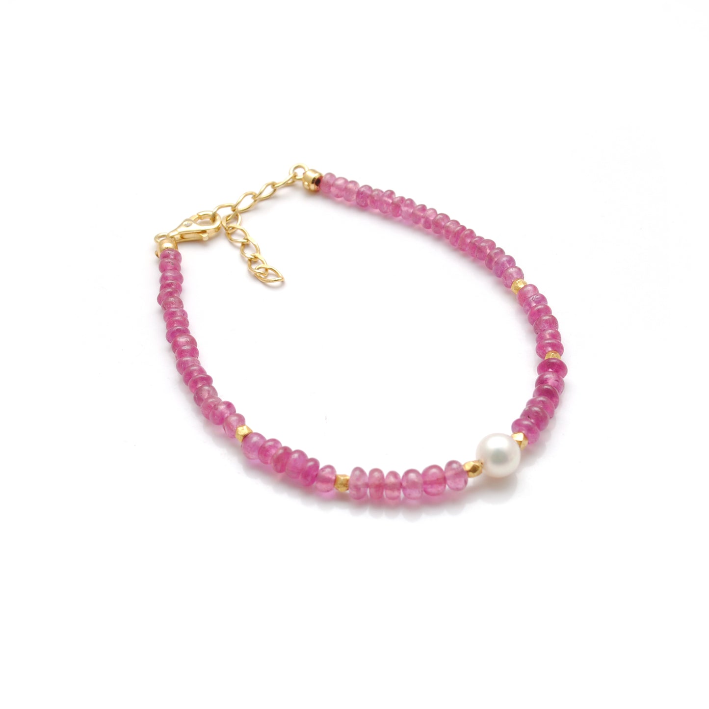 Elegant Ruby Ombre Beaded Bracelet in Sterling Silver – Gemstone Jewelry