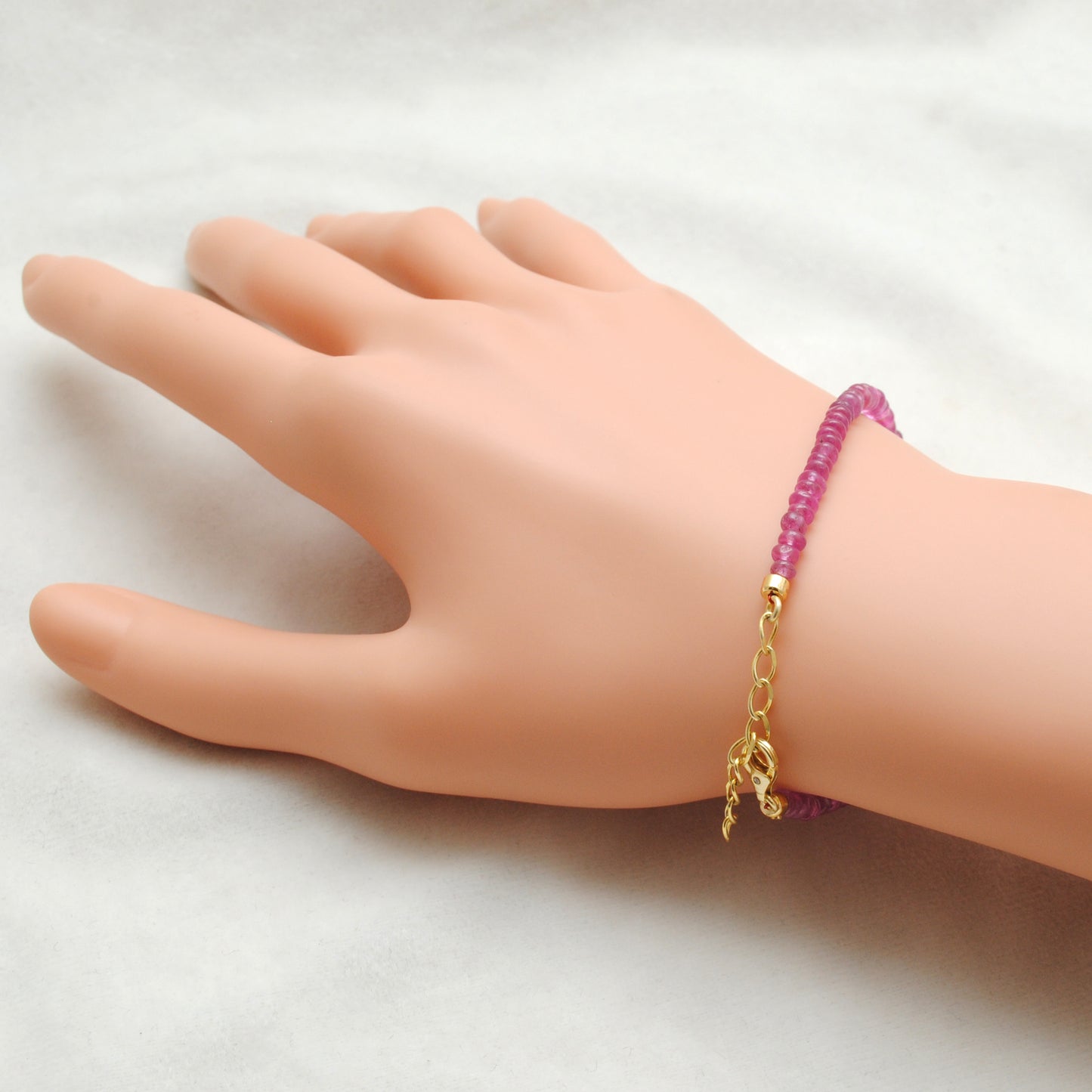 Elegant Ruby Ombre Beaded Bracelet in Sterling Silver – Gemstone Jewelry