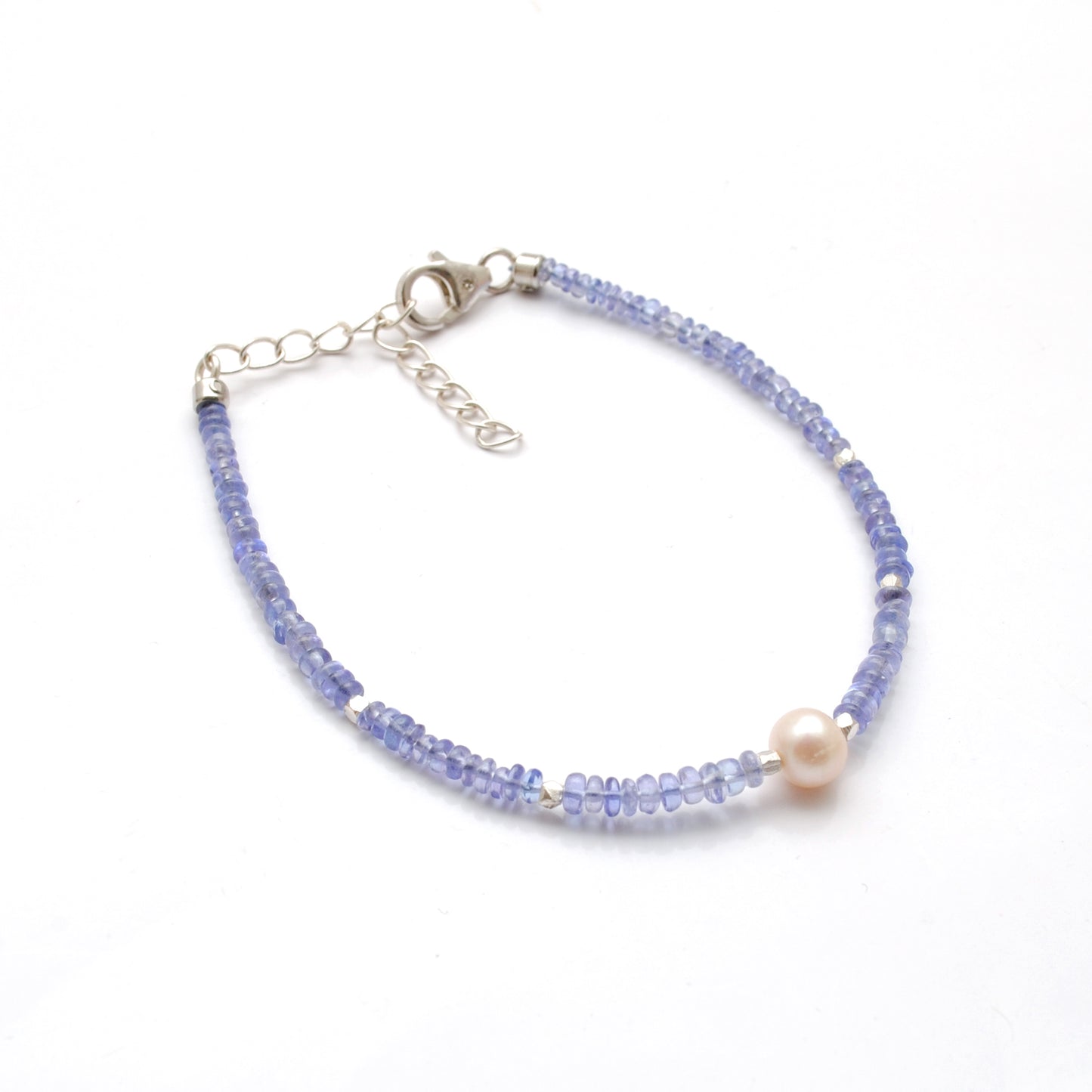 Tanzanite and Pearl Bracelet in Sterling Silver – December Birthstone Jewelry