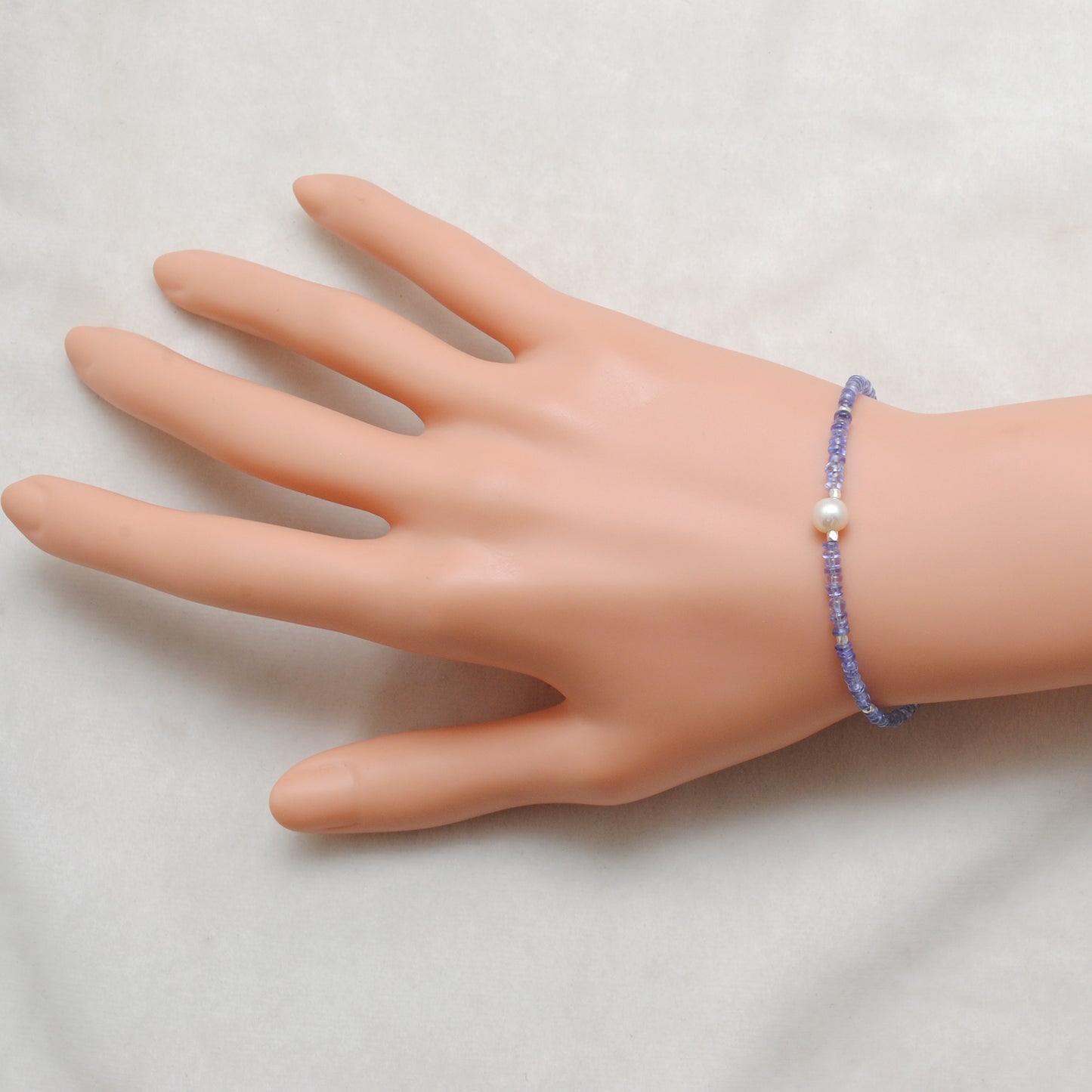 Tanzanite and Pearl Bracelet in Sterling Silver – December Birthstone Jewelry