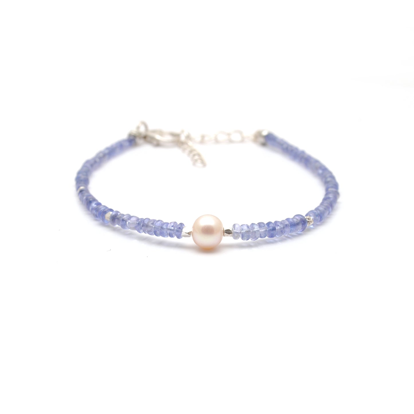Tanzanite and Pearl Bracelet in Sterling Silver – December Birthstone Jewelry