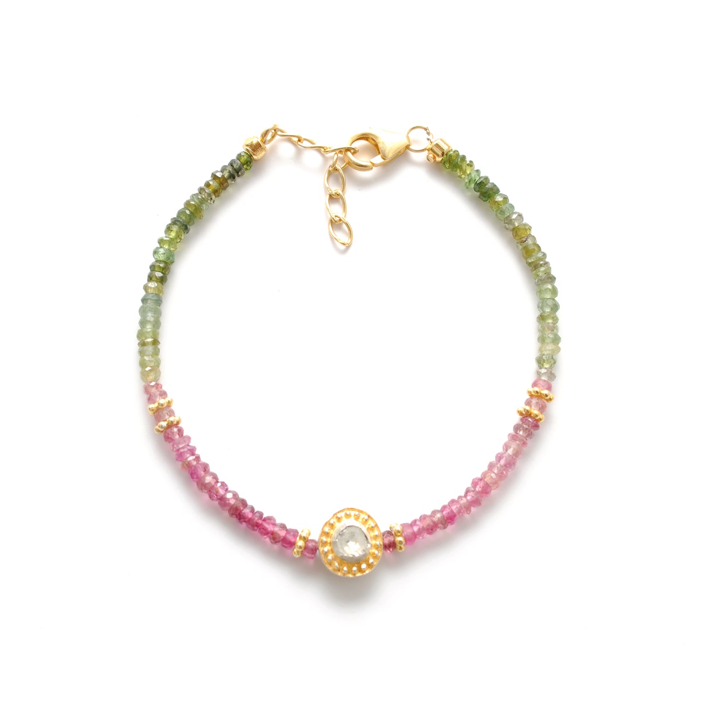 3mm Multi Tourmaline Rondelle Bead Bracelet – Handmade Gemstone Jewelry