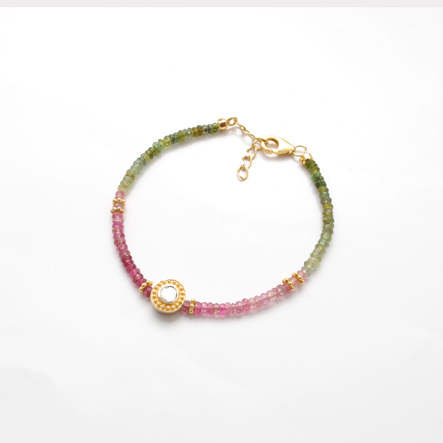 3mm Multi Tourmaline Rondelle Bead Bracelet – Handmade Gemstone Jewelry