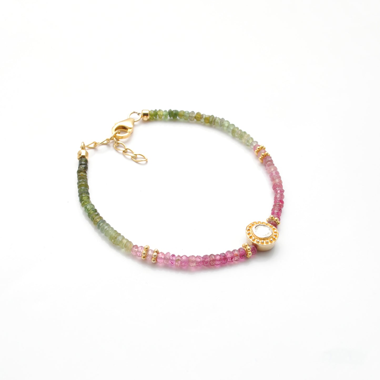 3mm Multi Tourmaline Rondelle Bead Bracelet – Handmade Gemstone Jewelry