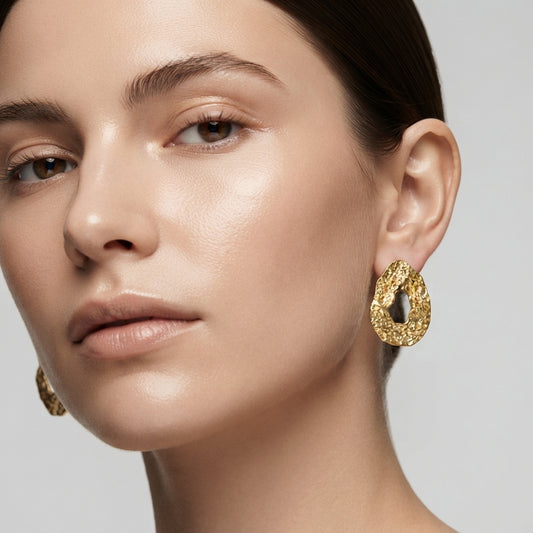 Irregular Shape Plated Stud Earring