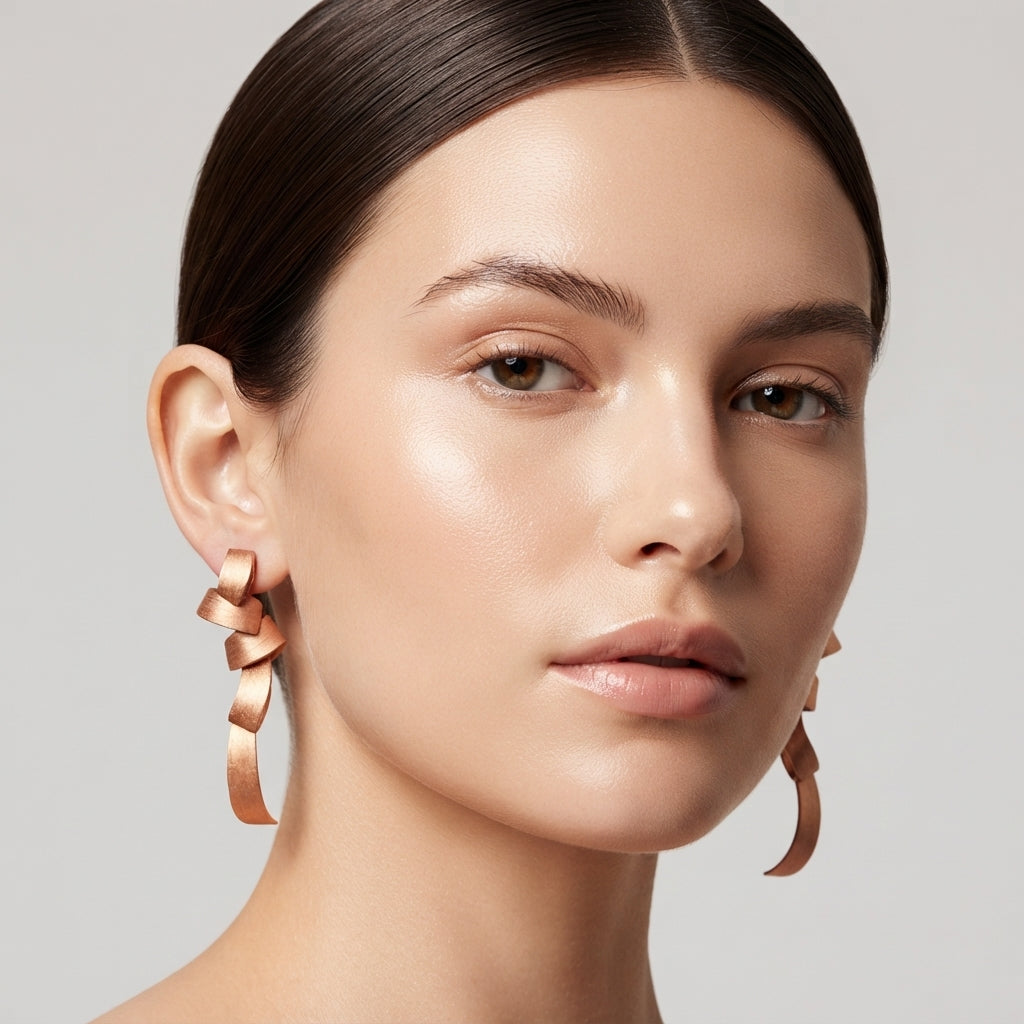 Knotted Silver Matt Finish Earring Stud