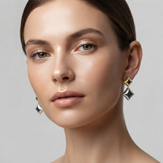 Handmade Sterling Silver Dangle Stud Earrings